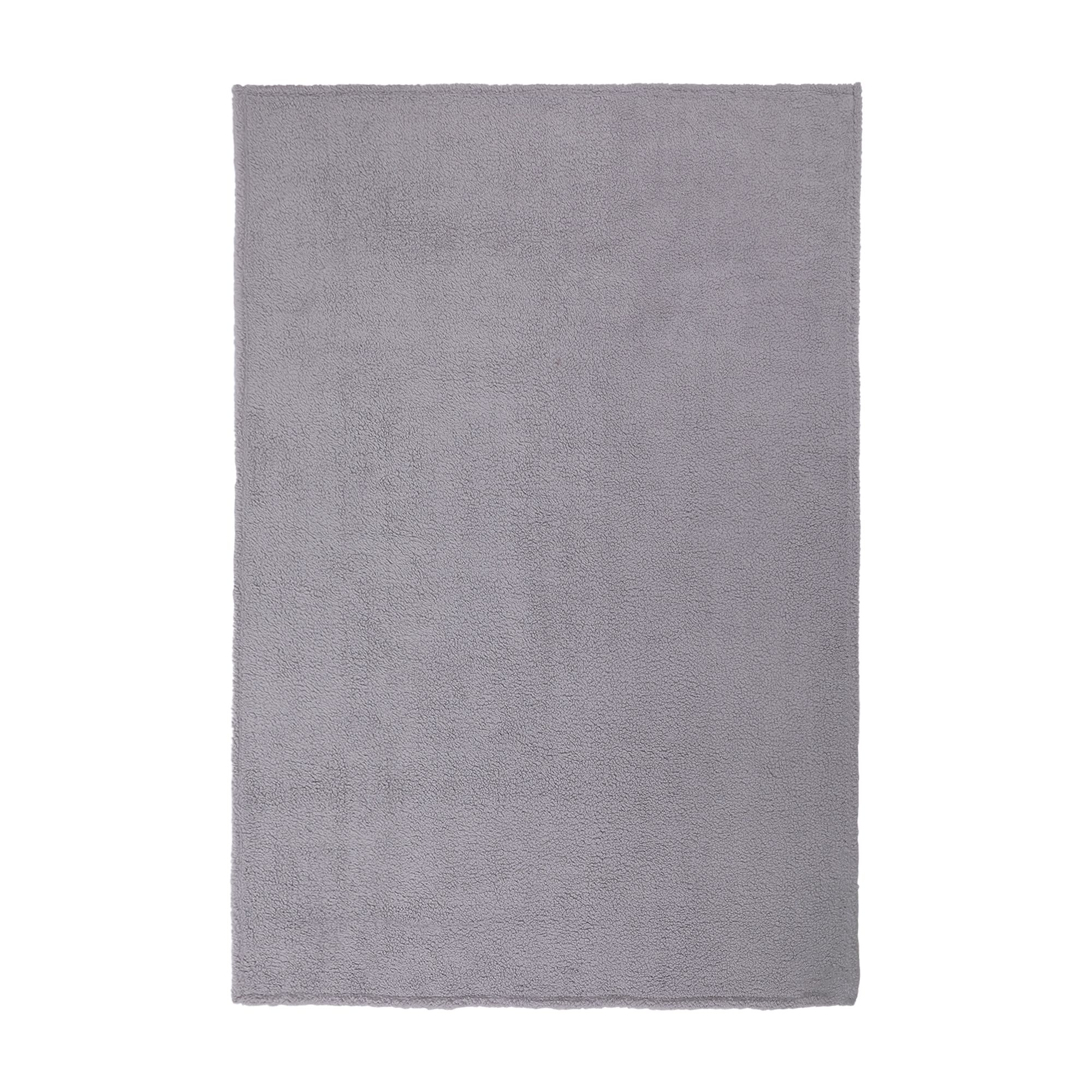 Grey Plain Fleece Throw