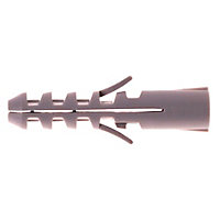 Grey Polypropylene (PP) Wall plug (L)60mm (Dia)12mm, Pack of 100