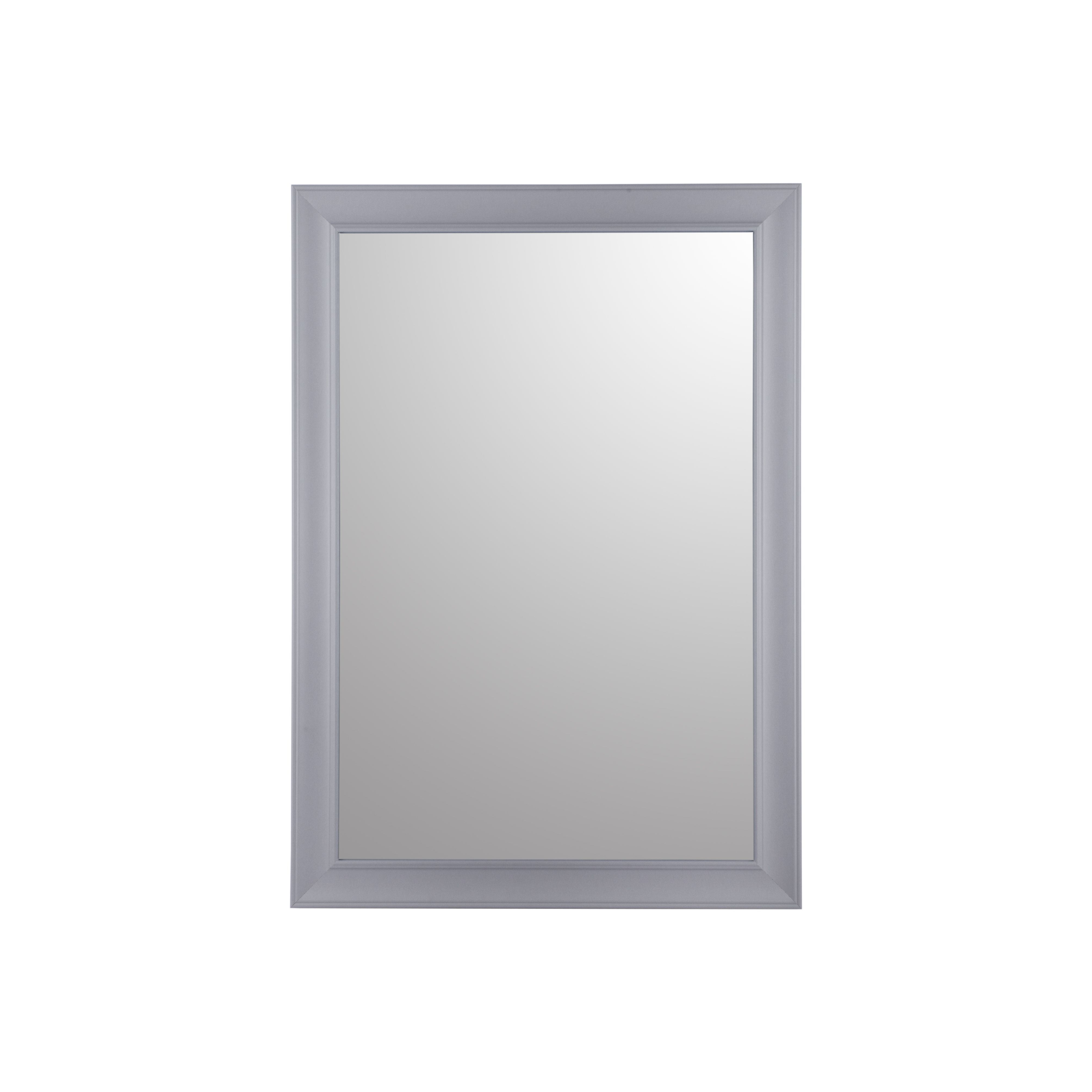 Grey Rectangular Framed mirror (H)87cm (W)61cm