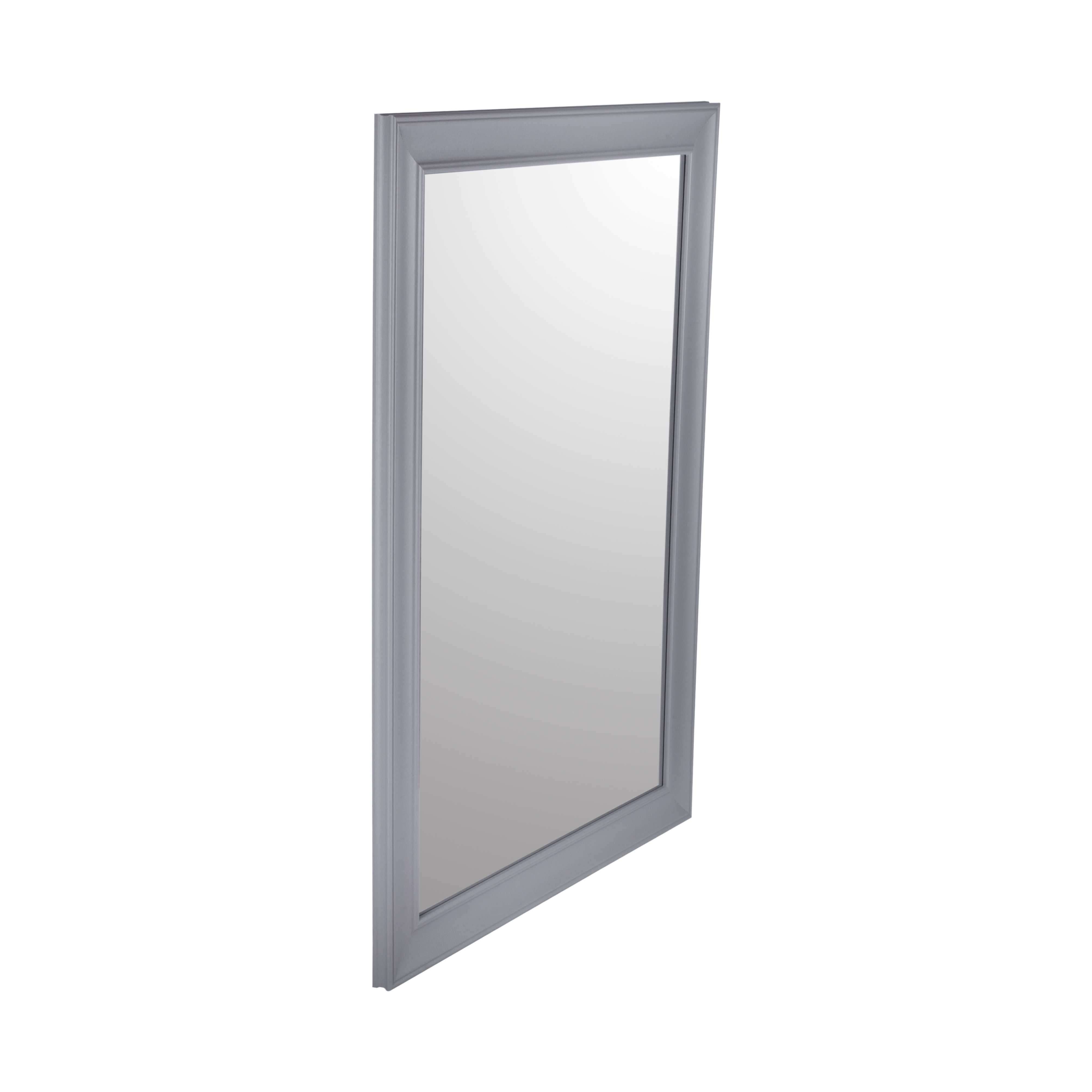 Grey Rectangular Framed mirror (H)87cm (W)61cm