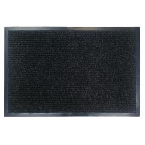 Grey Ribbed Barrier mat, 80cm x 50cm