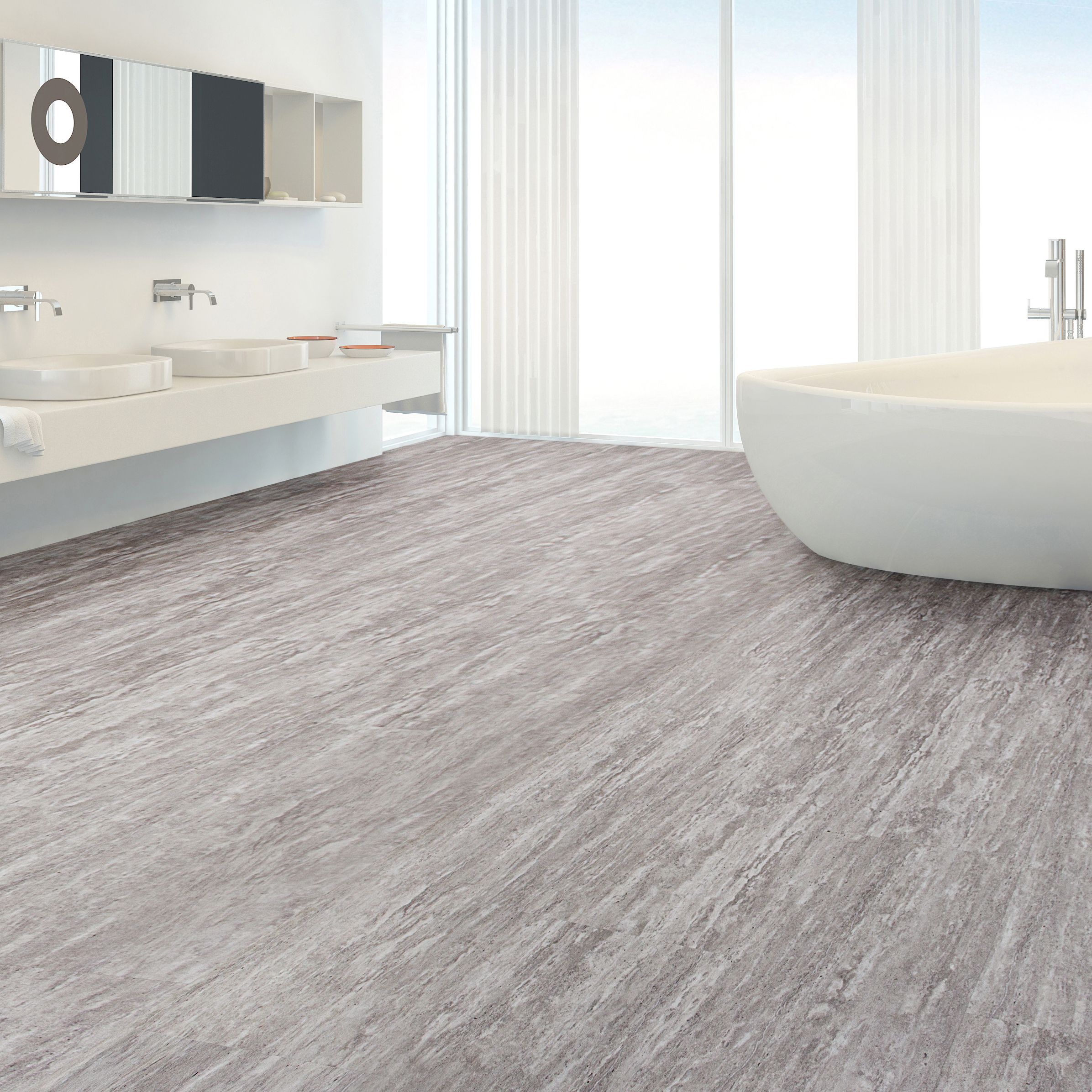 Grey Stone effect PVC Luxury vinyl click Luxury vinyl click flooring , (W)308mm