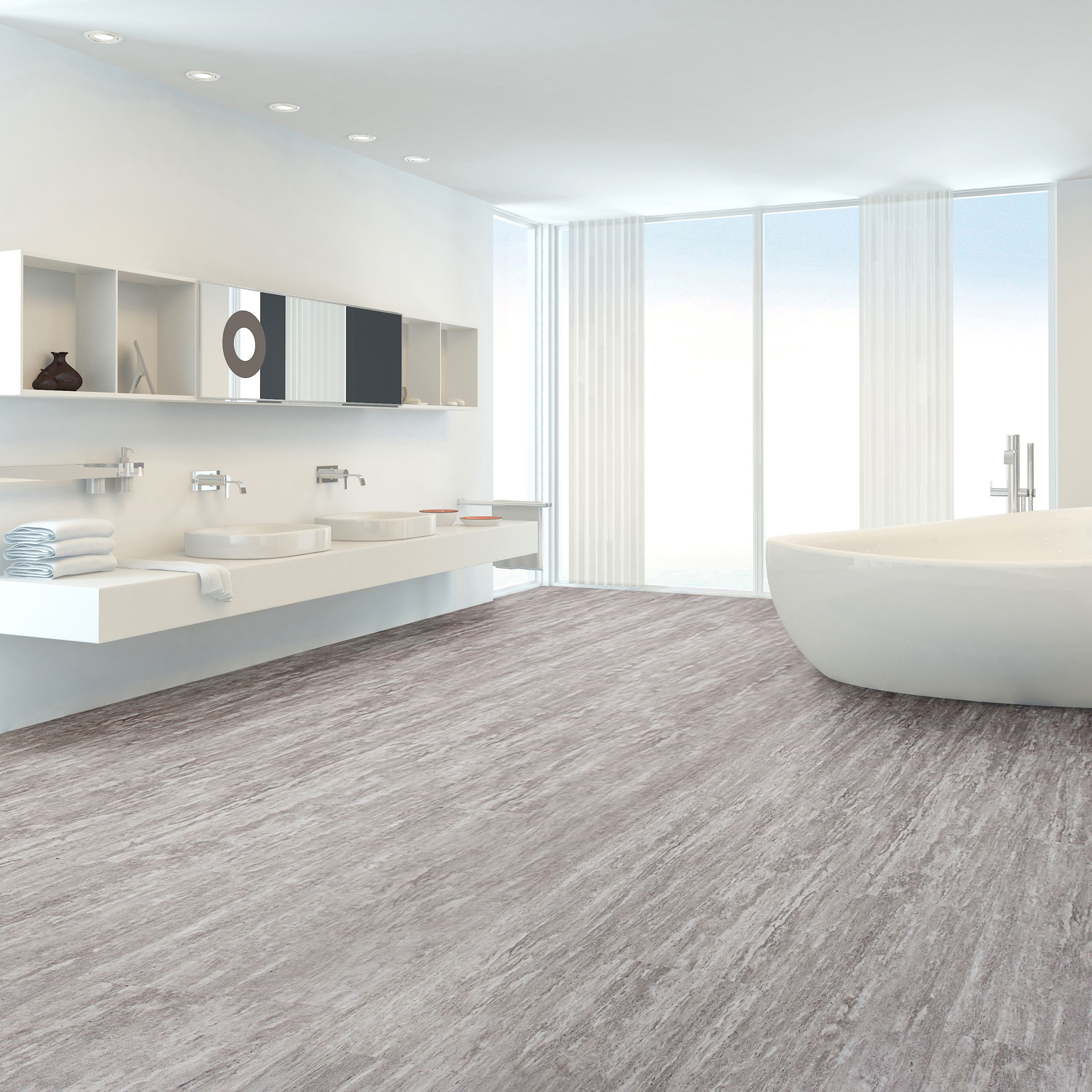Grey Stone effect PVC Luxury vinyl click Luxury vinyl click flooring , (W)308mm