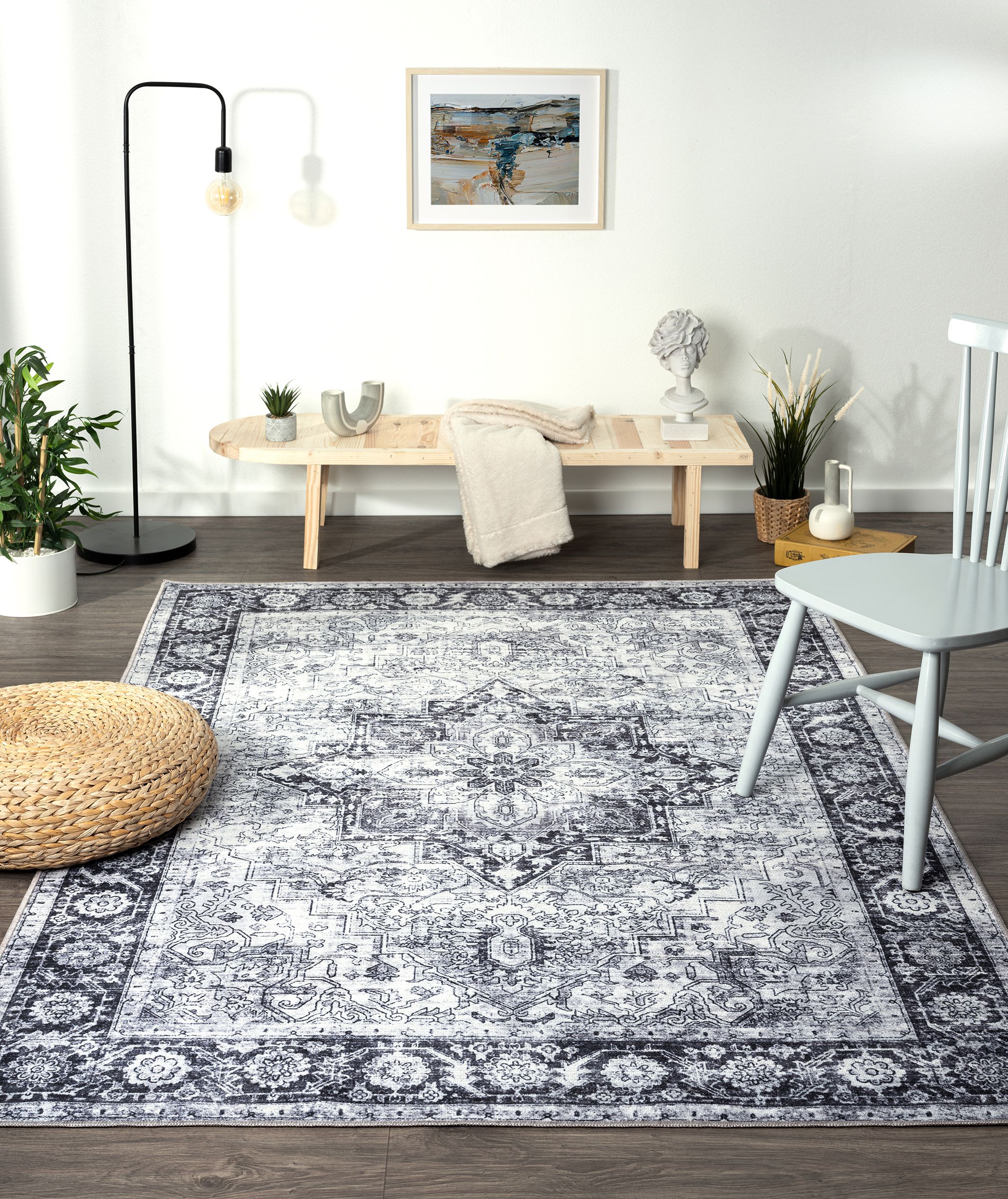 Grey Traditional Rug 170cmx120cm