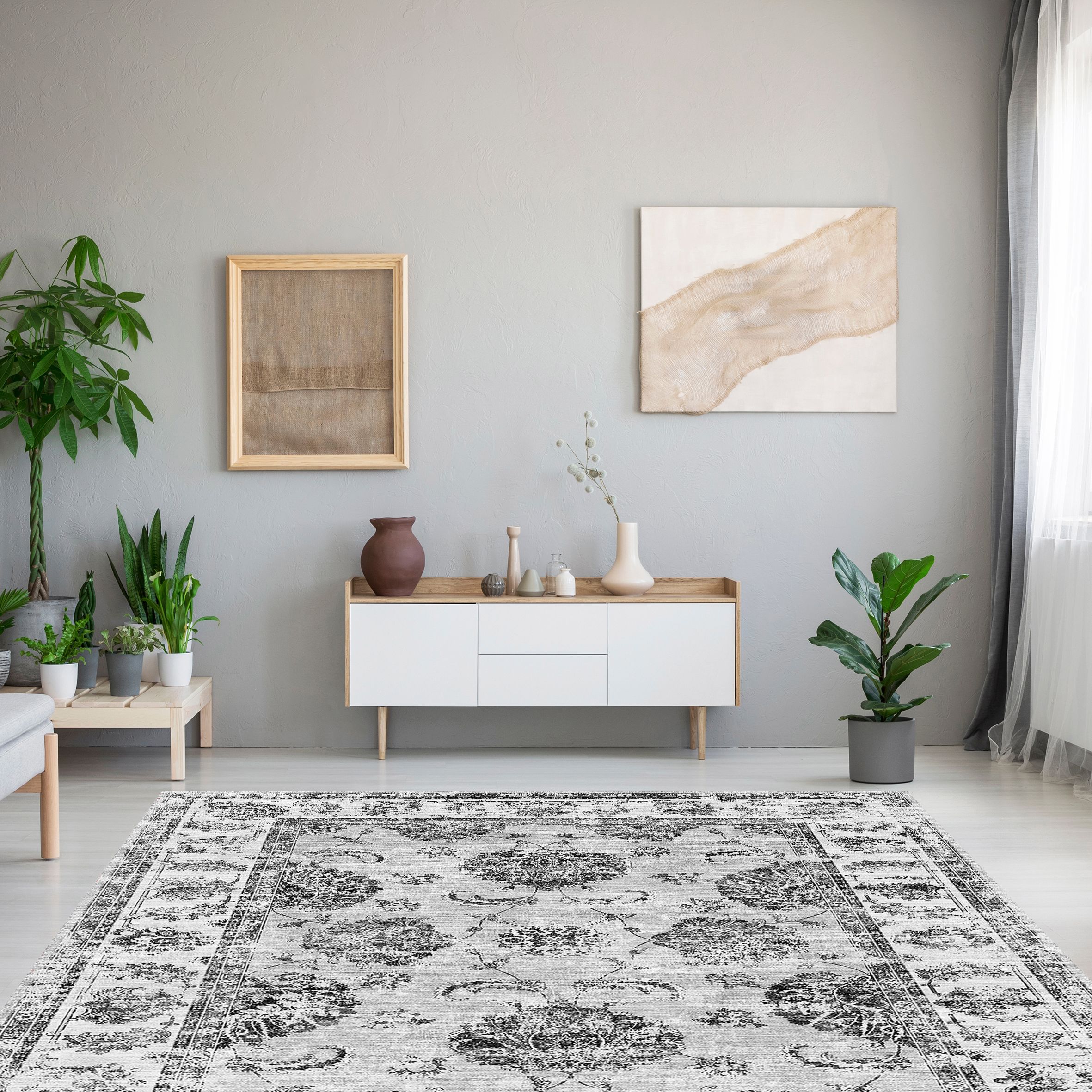 Grey Traditional Rug 230.5cmx160cm