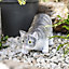 Grey & white Resin cat Garden ornament (H)18cm