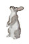 Grey & white Resin Standing rabbit Garden ornament (H)18.5cm