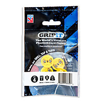 GripIt Metal & plastic Plasterboard fixing (Dia)15mm (L)20mm, Pack of 4