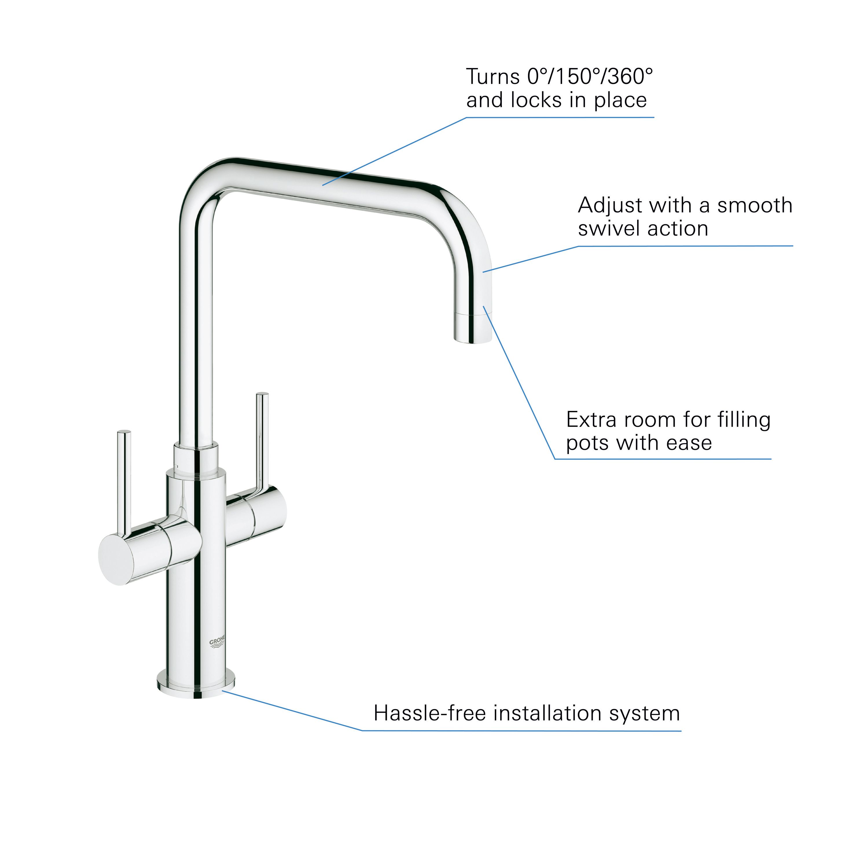 Grohe Ambi Cosmopolitan Chrome effect Kitchen Monobloc Tap