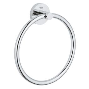 Grohe Essentials Gloss Polished Metal Wall-mounted Towel ring (W)4.4cm
