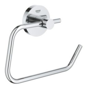 Grohe Essentials Gloss Polished Wall-mounted Toilet roll holder (H)119mm (W)167mm