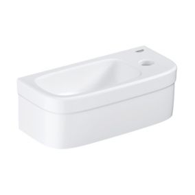 Grohe Euro Alpine white Rectangular Wall-mounted Micro Basin (W)37cm