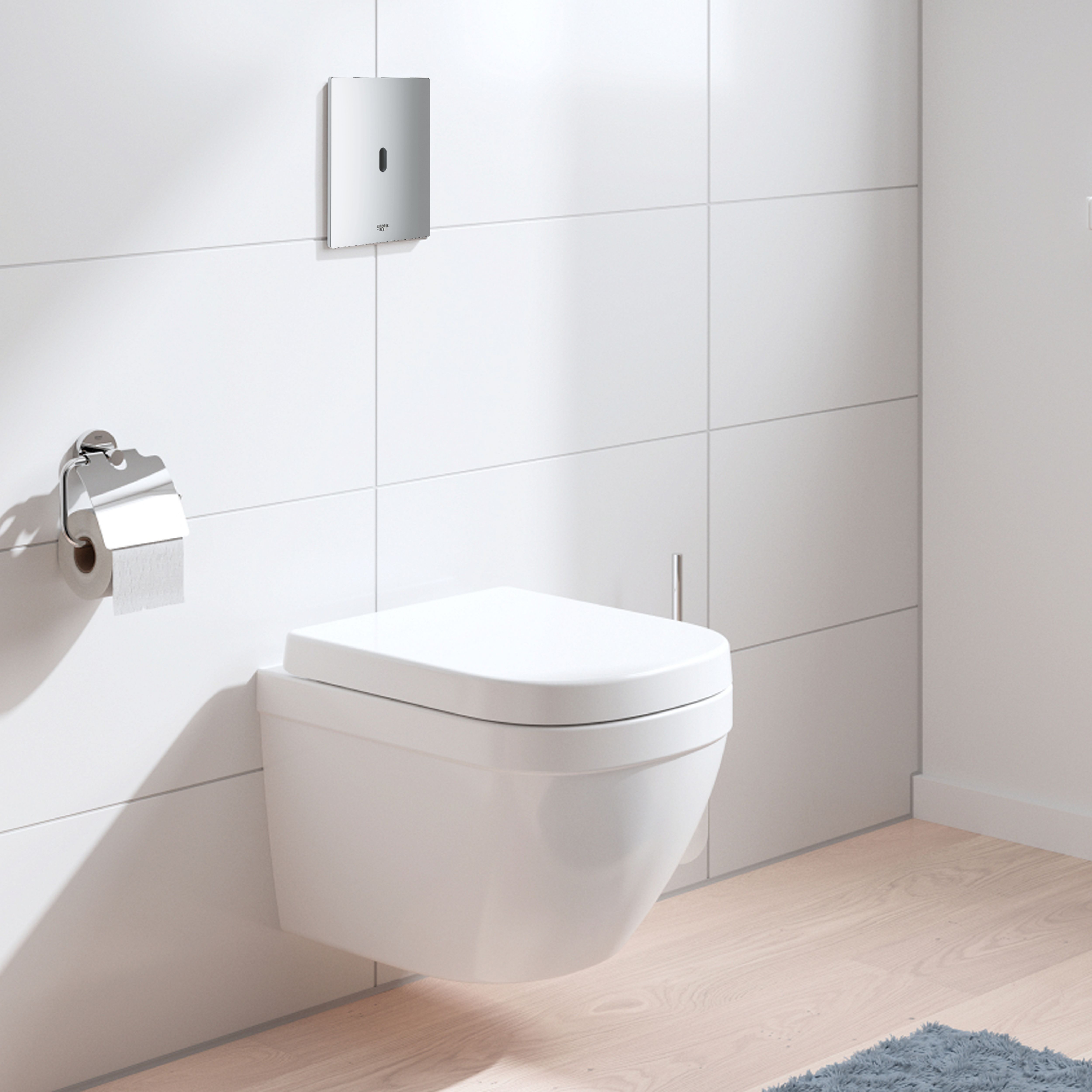Grohe Euro Alpine White Standard Wall hung Oval Toilet & cistern with Soft close seat