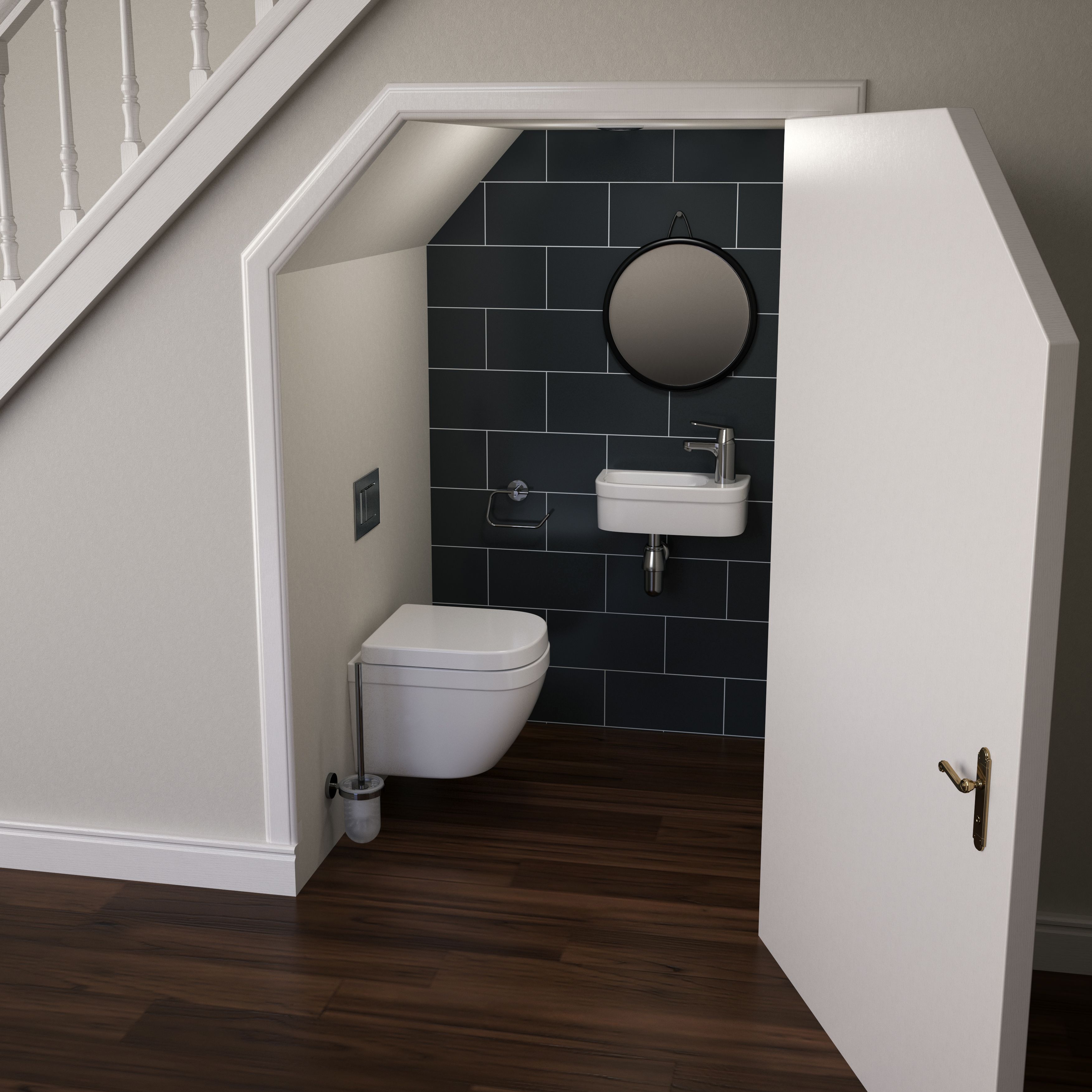 Grohe Euro Alpine White Wall hung Toilet & cistern with Soft close seat