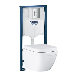 Grohe Euro Contemporary Wall hung Rimless Standard Toilet & cistern with Soft close seat