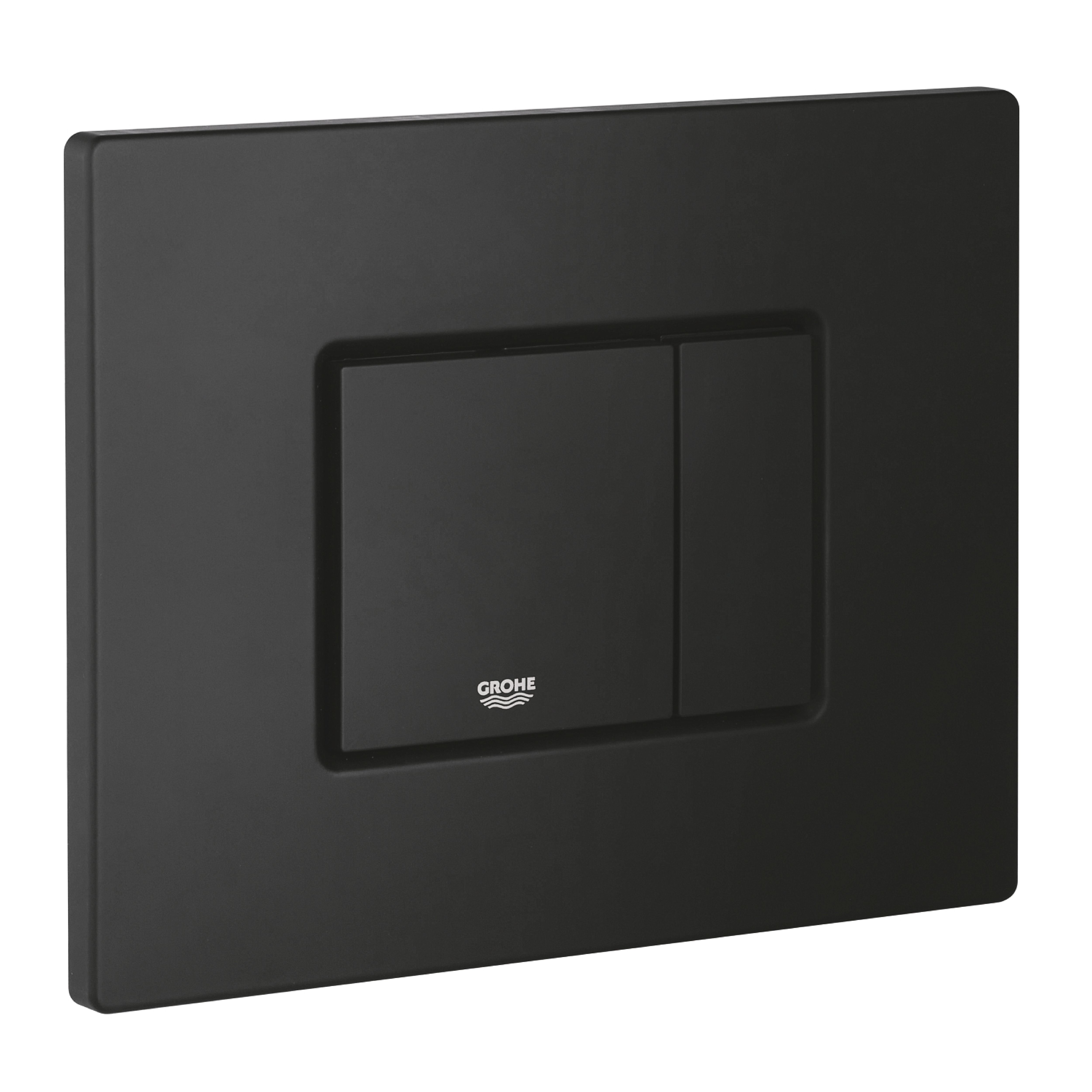 Grohe Euro Even Alpine White Standard Back to wall close-coupled Oval Toilet & cistern with Soft close seat & matt black plate