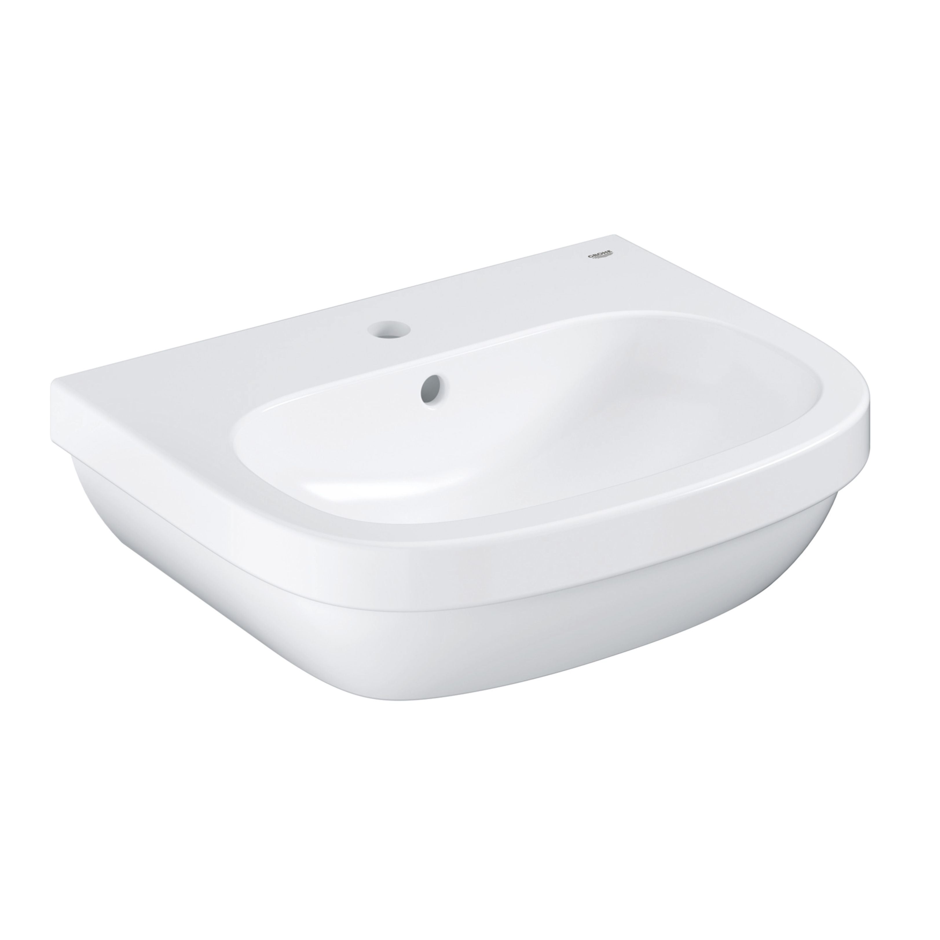 Grohe Euro Gloss Alpine white Round Wall-mounted Cloakroom Basin (W)55cm