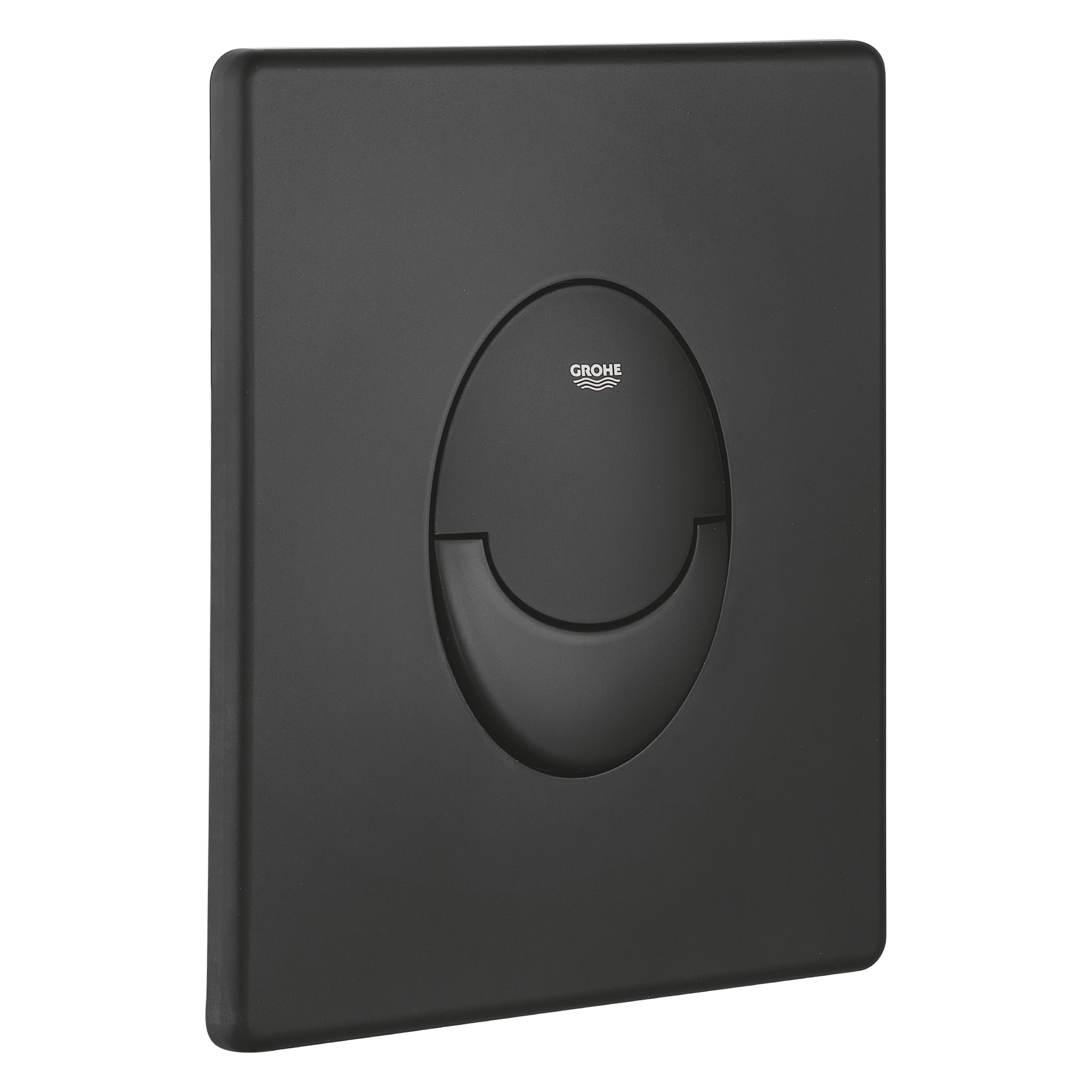 Grohe Euro Start Alpine White Standard Wall hung Oval Toilet & cistern with Soft close seat & matt black plate