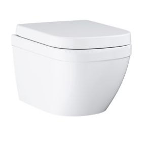 Grohe Euro White Wall hung Toilet set with Soft close seat
