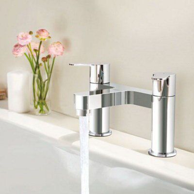 Grohe GET Gloss Chrome Deck-mounted Manual Double Bath Filler Tap