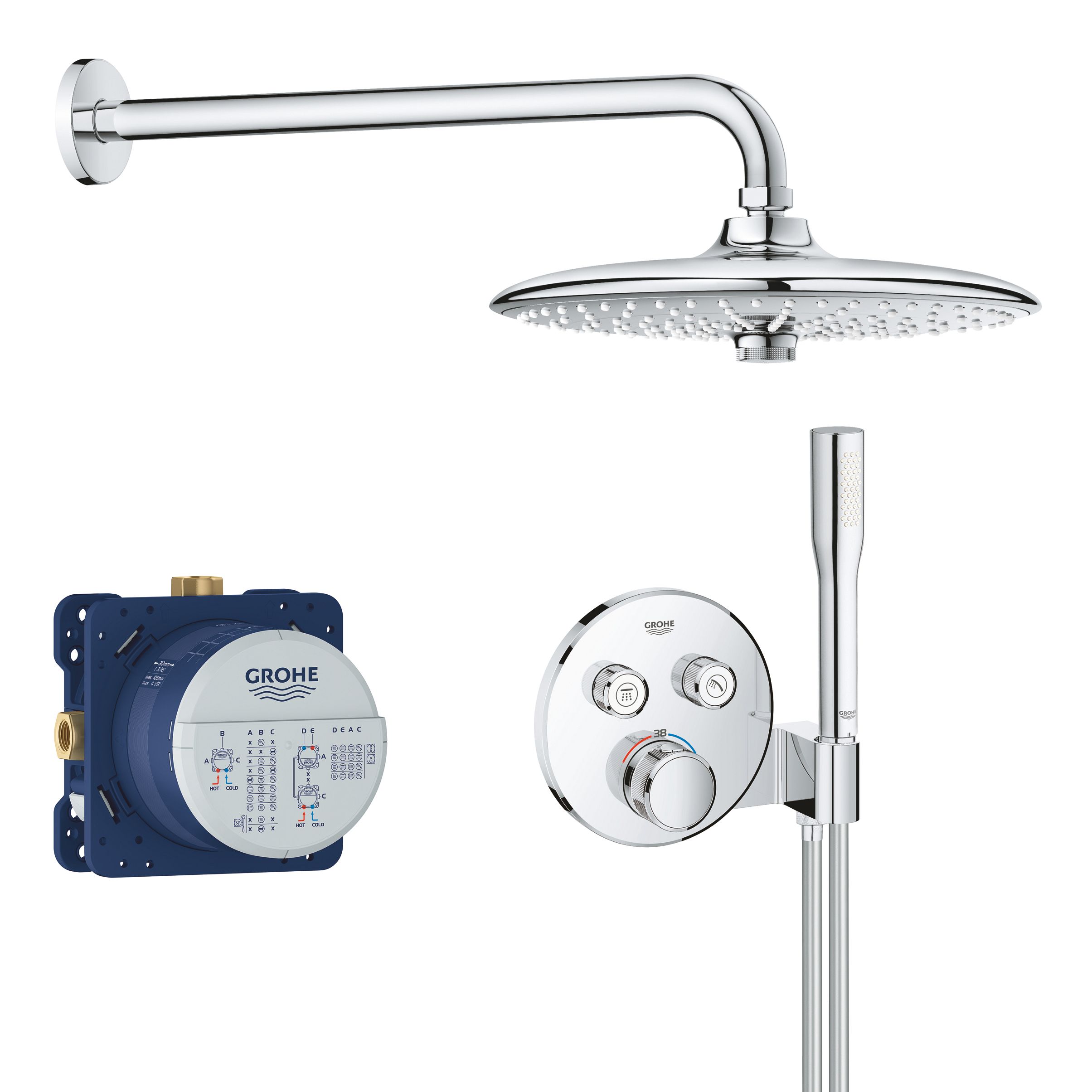 Grohe Grohtherm SmartControl Chrome effect Thermostatic Multi head