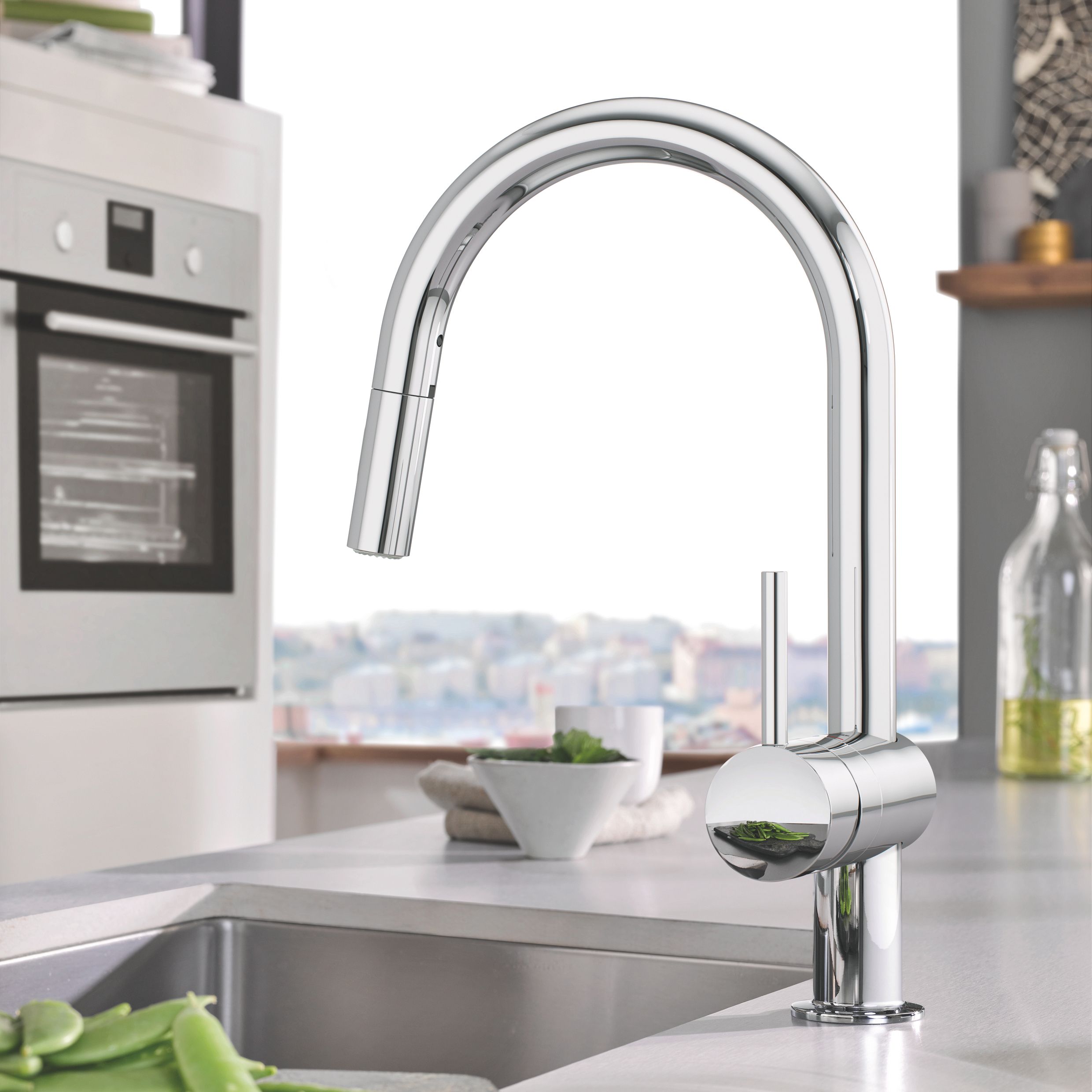Grohe Minta Chrome-plated Kitchen Pull-out mono mixer Tap