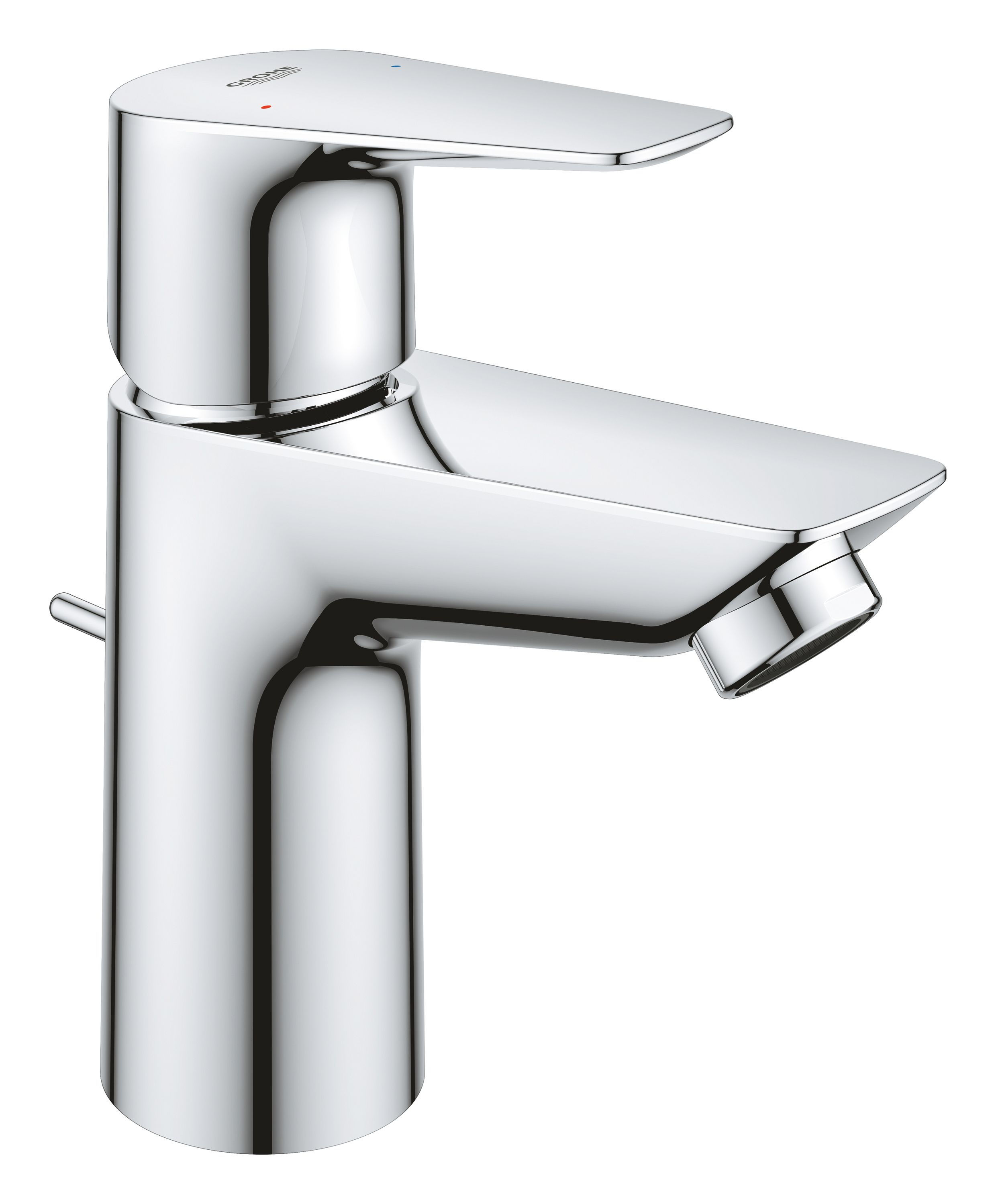 Grohe QuickFix Start Edge Chrome effect Deck-mounted Manual Basin Mono mixer Tap with Pop-up waste