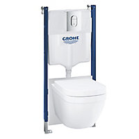 Grohe Solido White Wall hung Toilet & cistern with Soft close seat