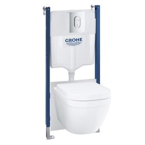 Grohe Solido White Wall hung Toilet & cistern with Soft close seat