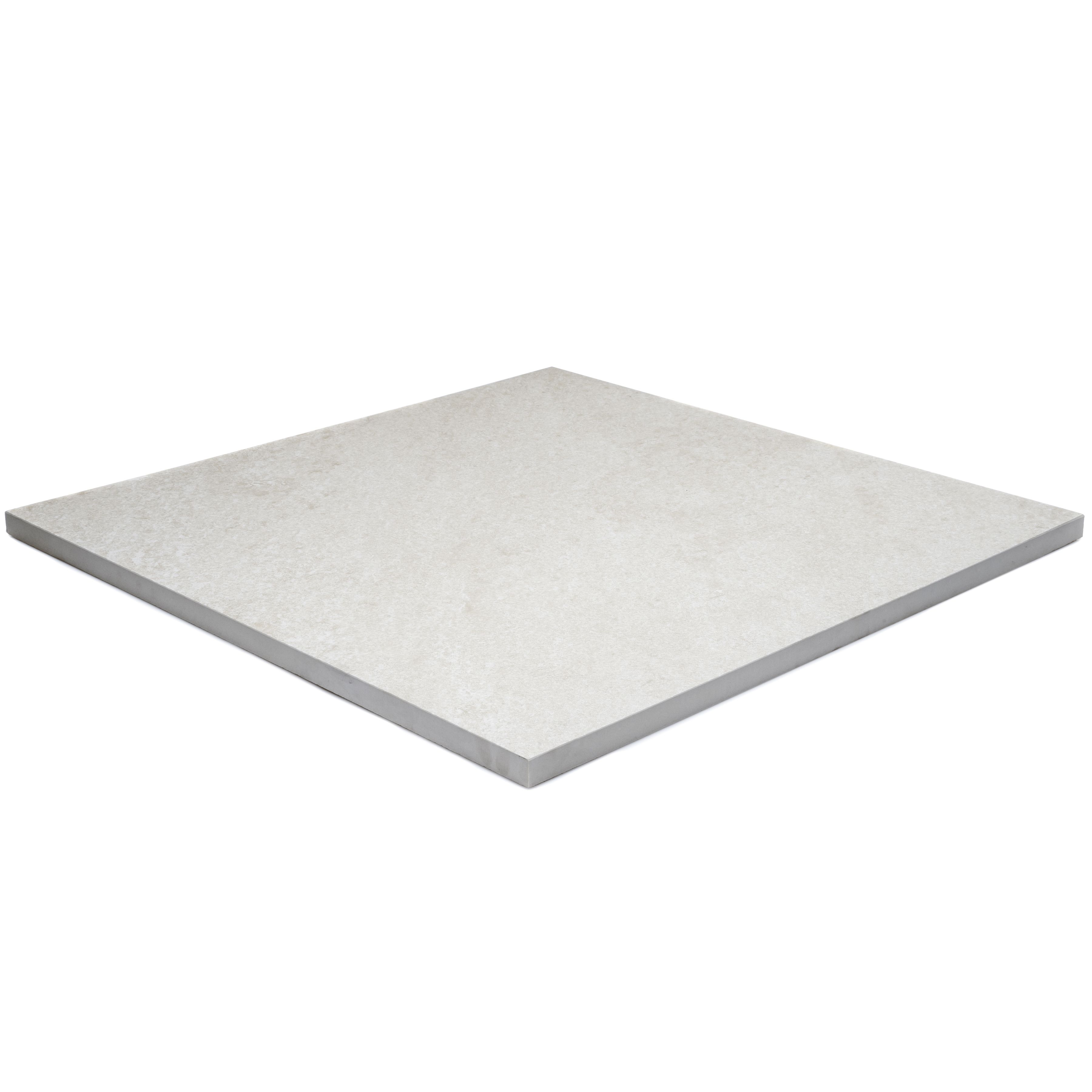Grove Cream Matt Stone effect Porcelain Outdoor Floor Tile, Pack of 2, (L)600mm (W)600mm