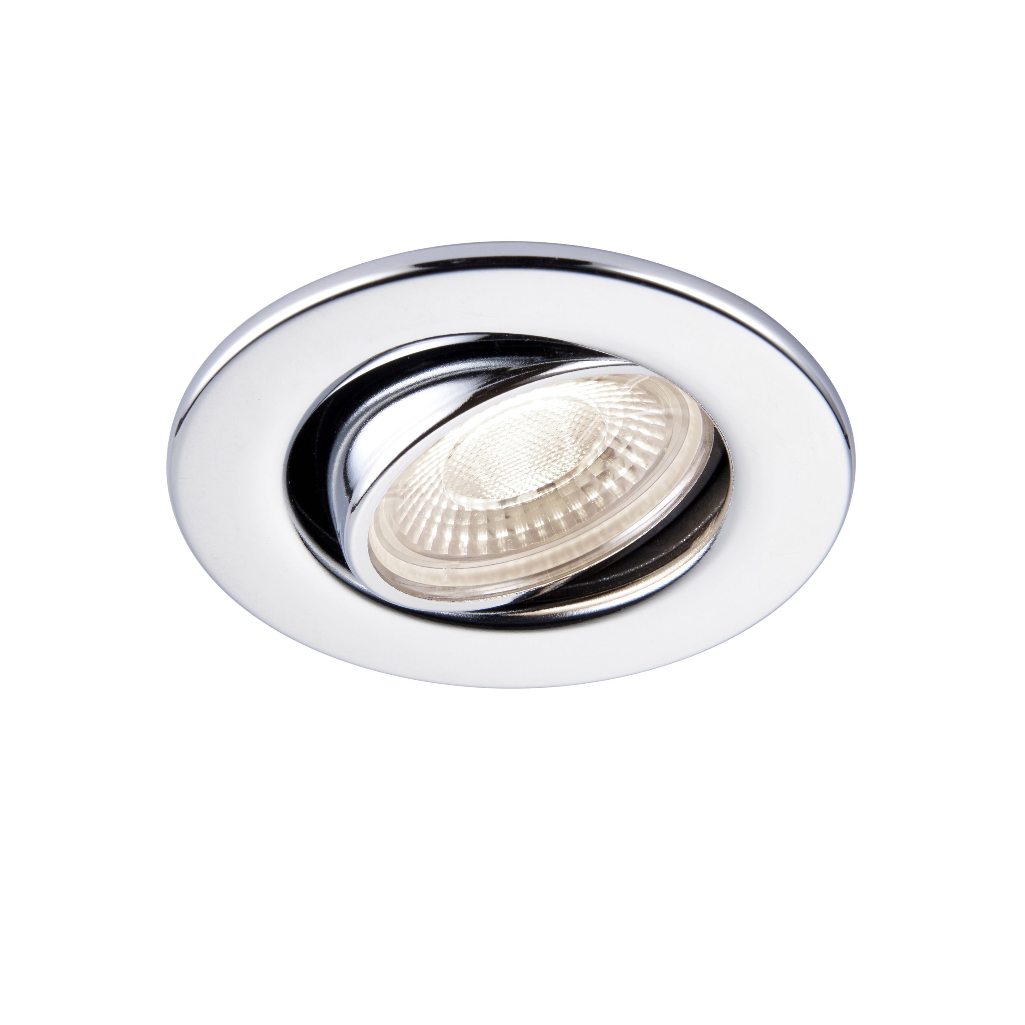 GuardECO Chrome effect Adjustable LED Cool white Downlight 6W IP20