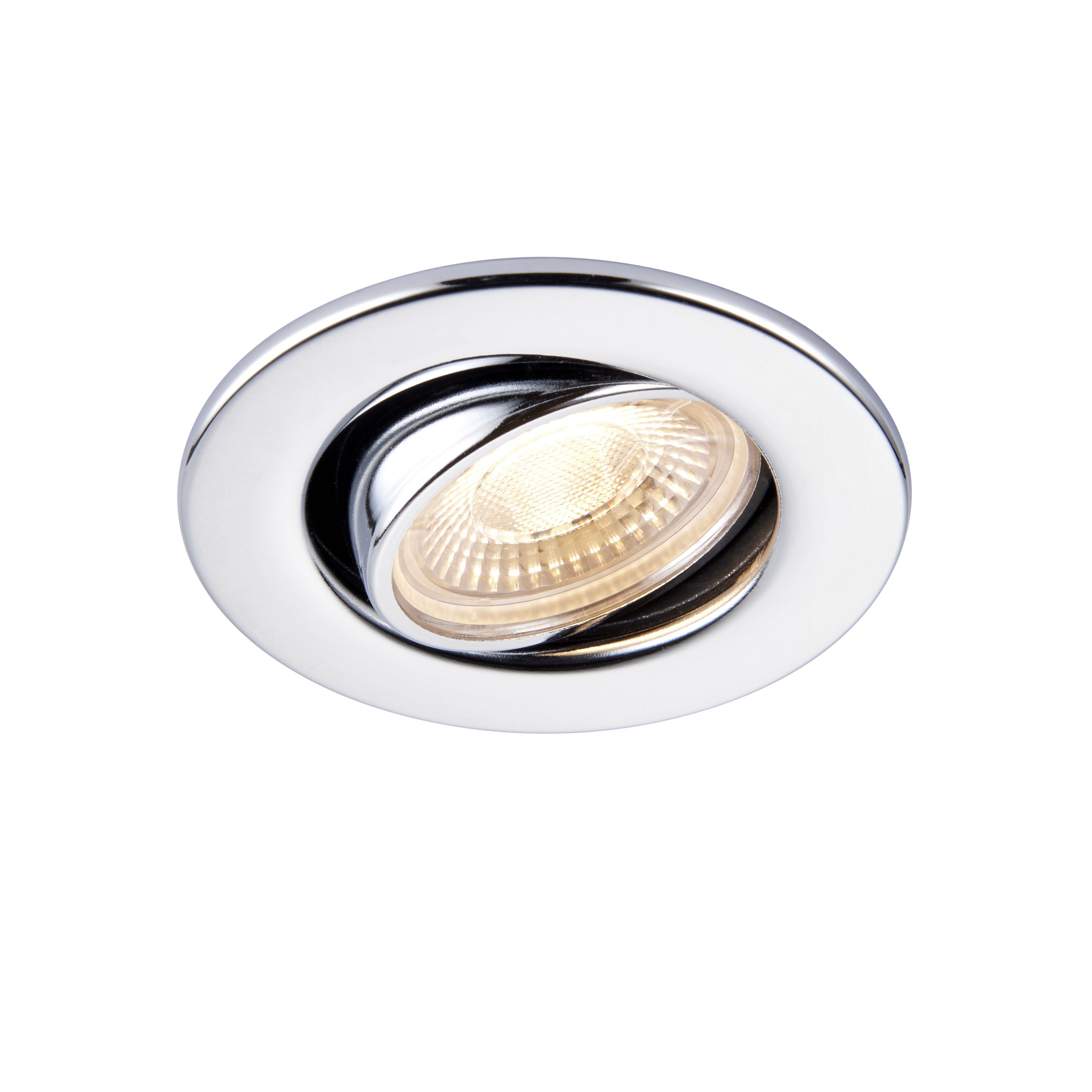 GuardECO Chrome effect Adjustable LED Warm white Downlight 6W IP20  