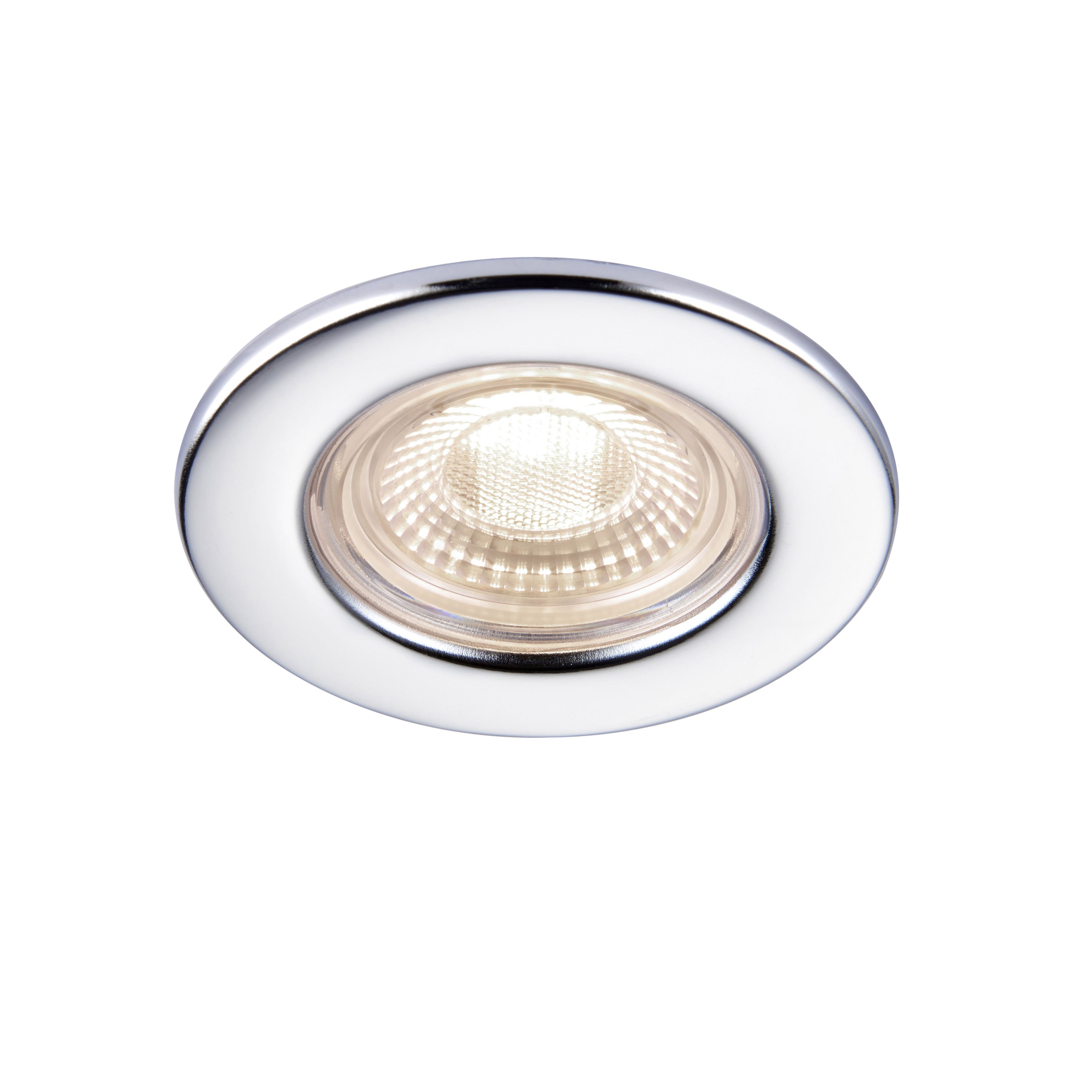 GuardECO Chrome effect Non-adjustable LED Cool white Downlight 6W IP65, Pack of 10