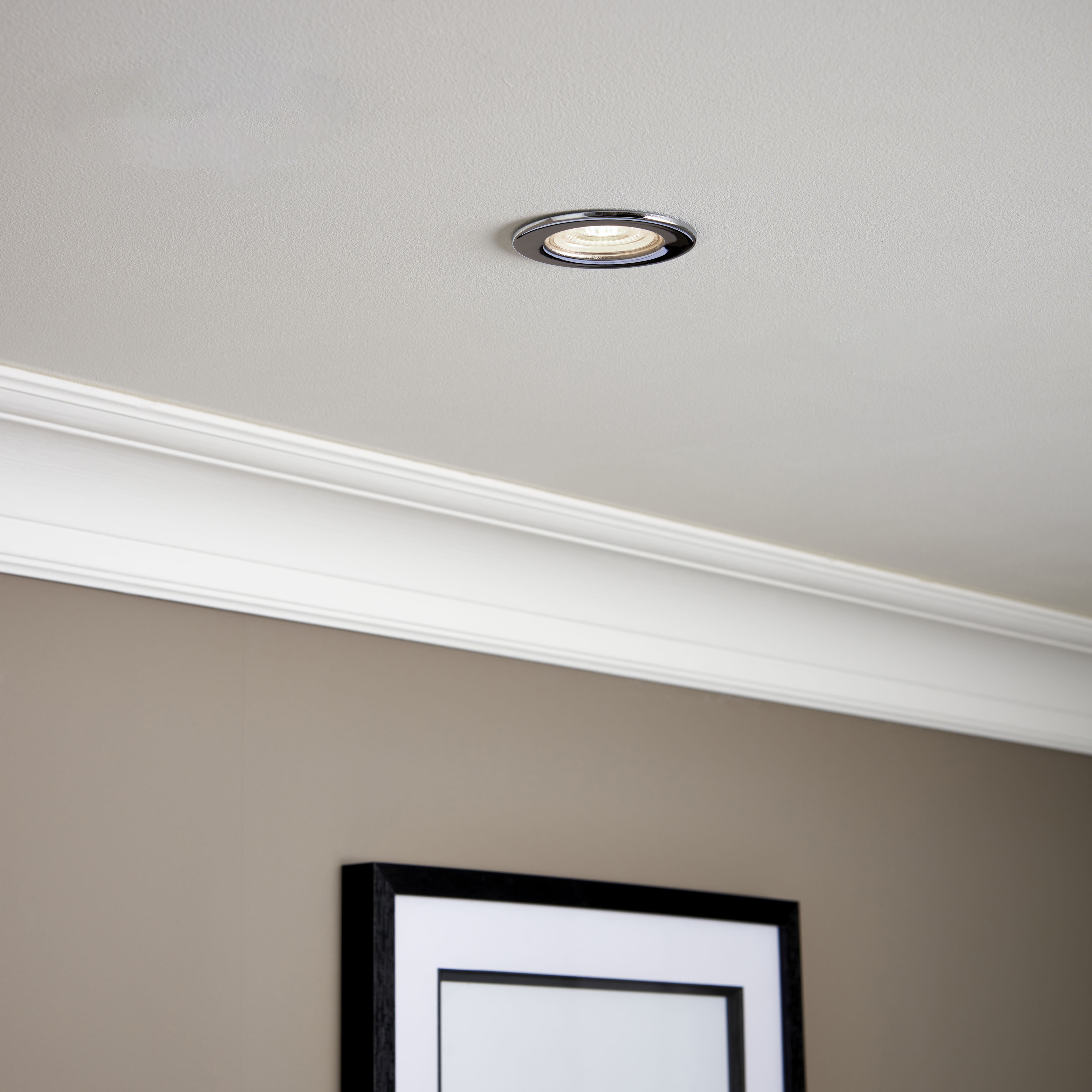 GuardECO Chrome effect Non-adjustable LED Cool white Downlight 6W IP65
