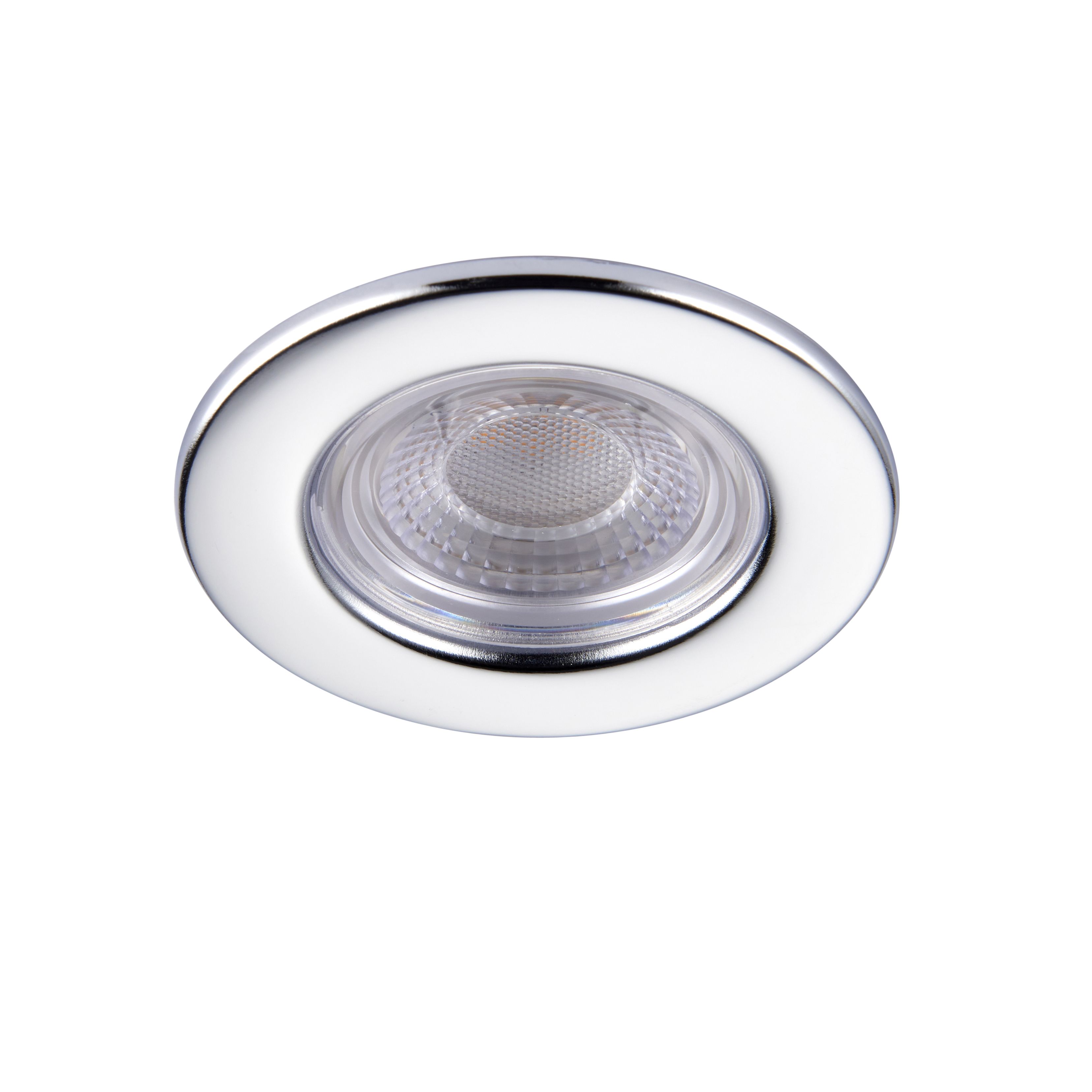 GuardECO Chrome effect Non-adjustable LED Warm white Downlight 6W IP65, Pack of 10