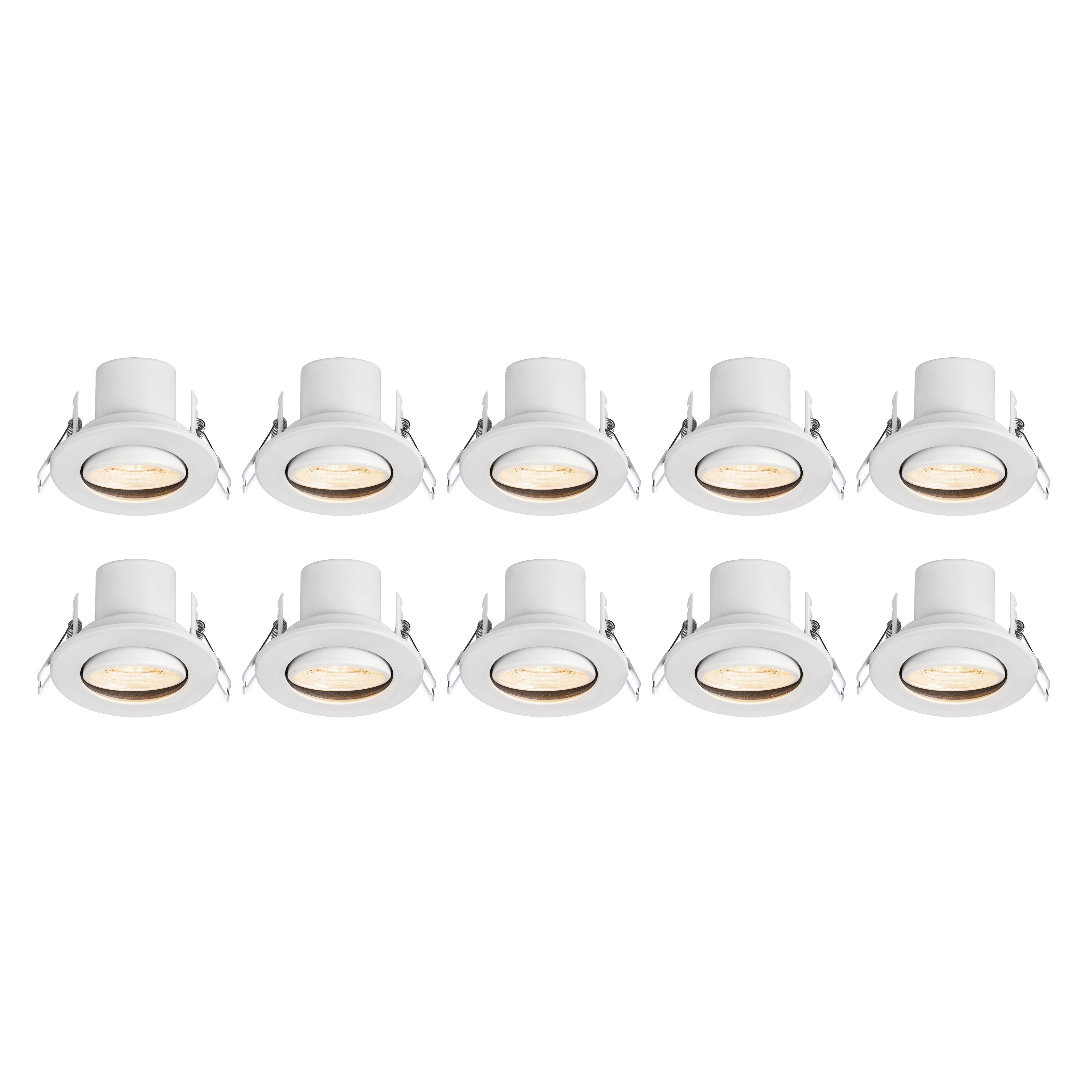 GuardECO White Adjustable LED Warm white Downlight 6W IP20, Pack of 10
