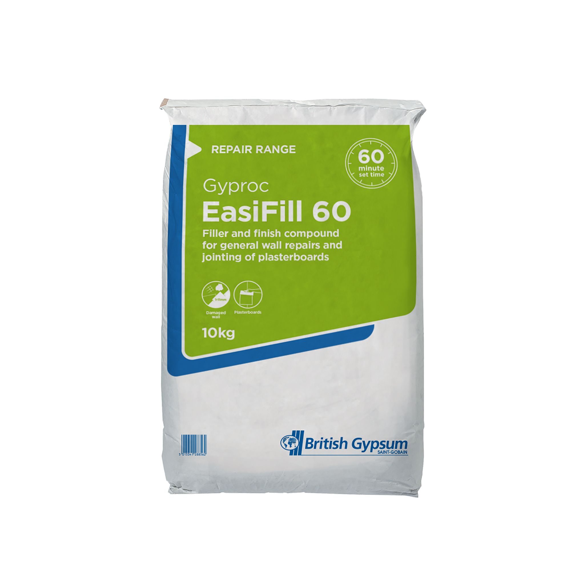 Gyproc Easifill Quick dry Twocoat filler & jointing compound 10kg Bag