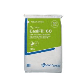 Gyproc Easi-fill Quick dry White Two-coat filler & jointing compound, 10kg Bag
