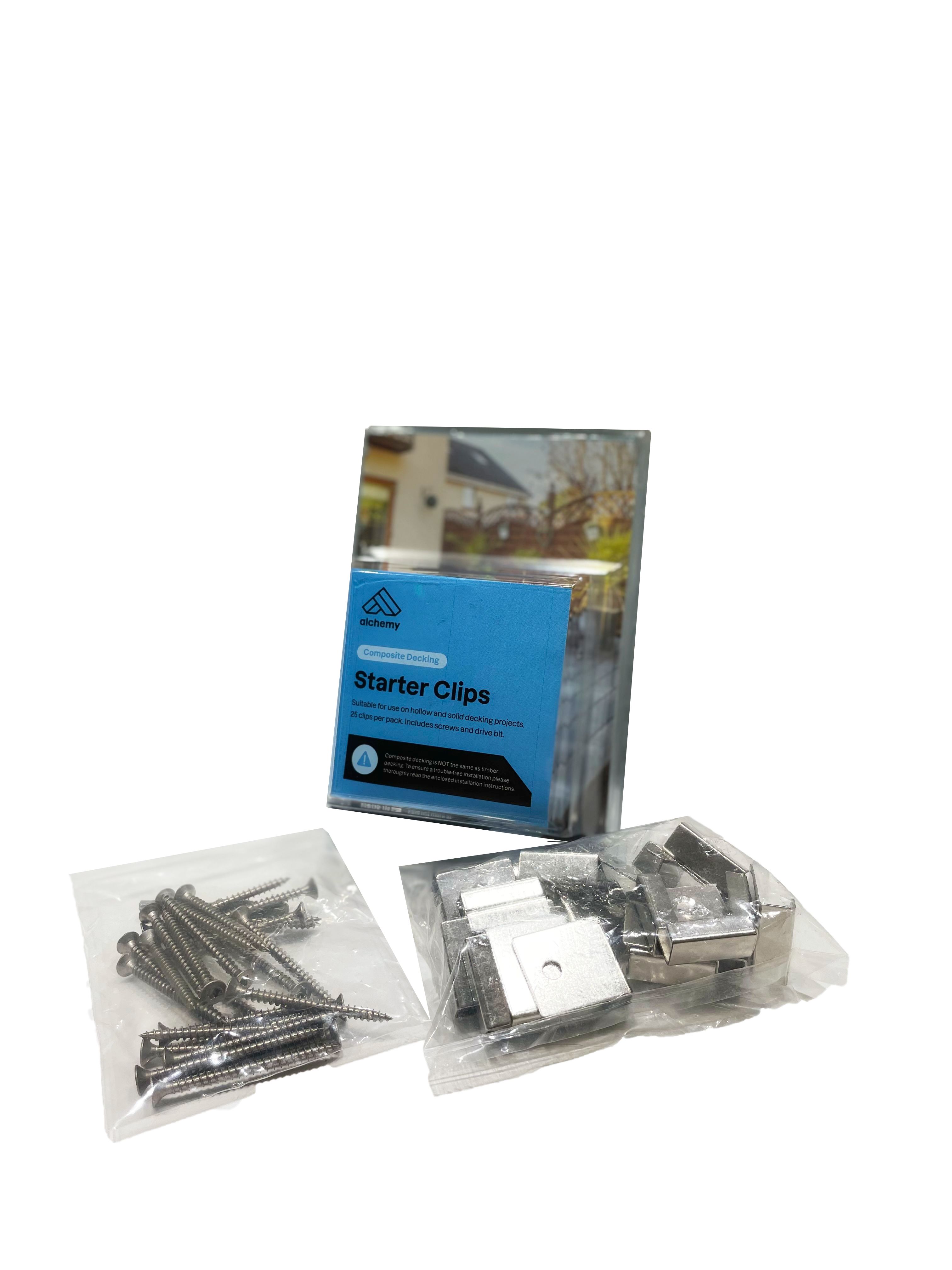 Habitat+ Hidden starter Stainless steel Deck clip Pack of 25