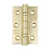 Hafele Brass-plated Metal Butt Door hinge NO92 (L)76mm, Pack of 2