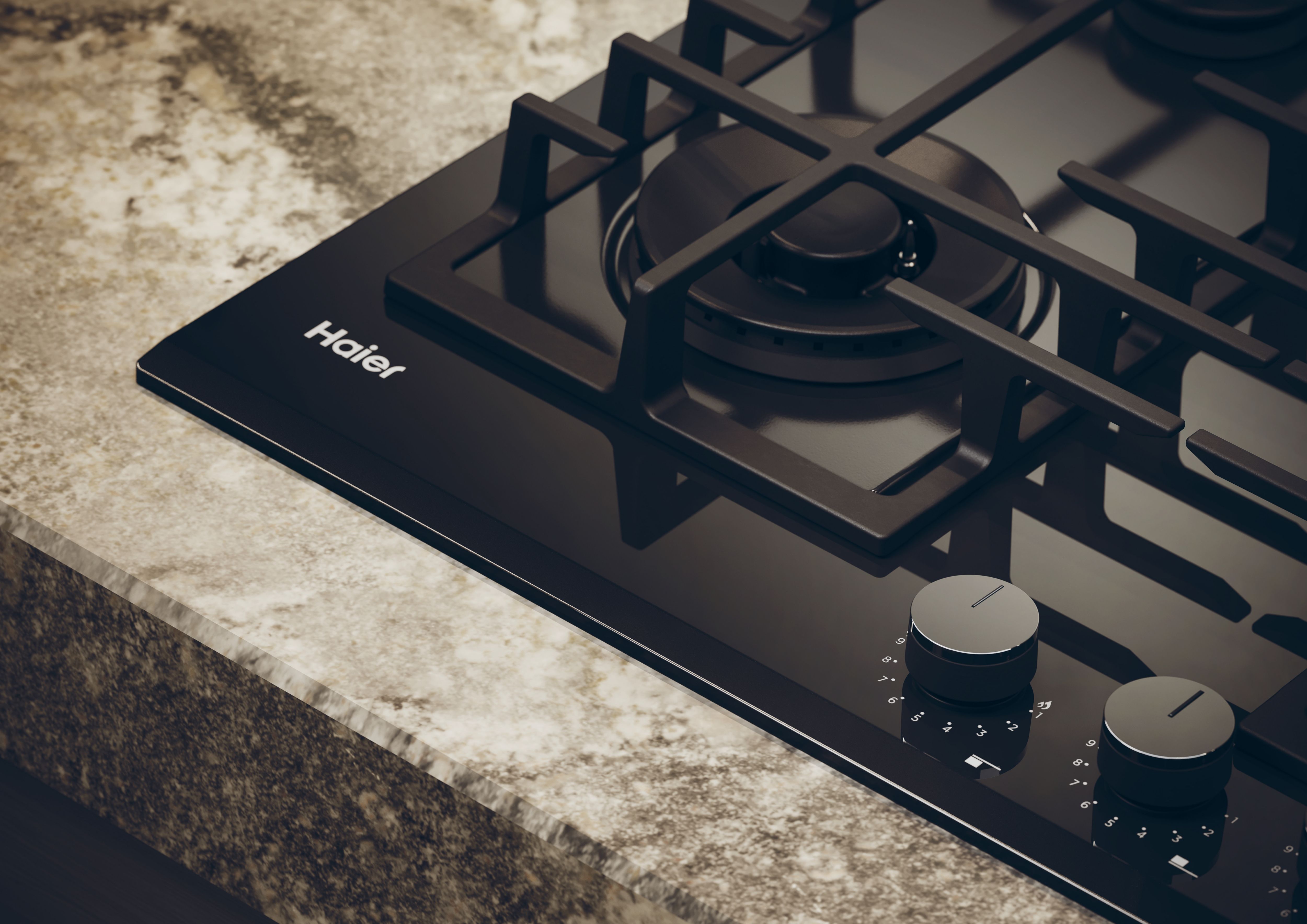 Haier HAVG6BF4TBPB 65cm Gas Hob - Black