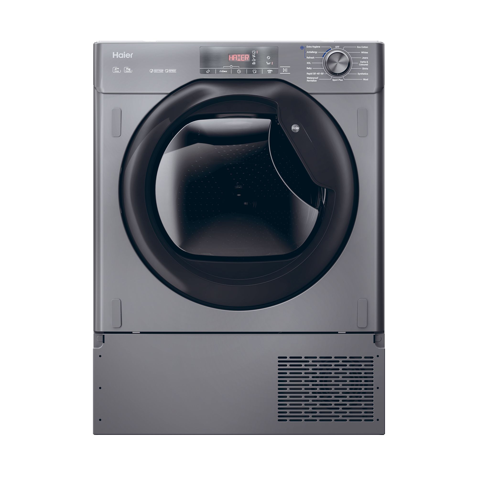 Haier HDB4 H7A2TBERX80 7kg Built-in Heat pump Tumble dryer - Grey
