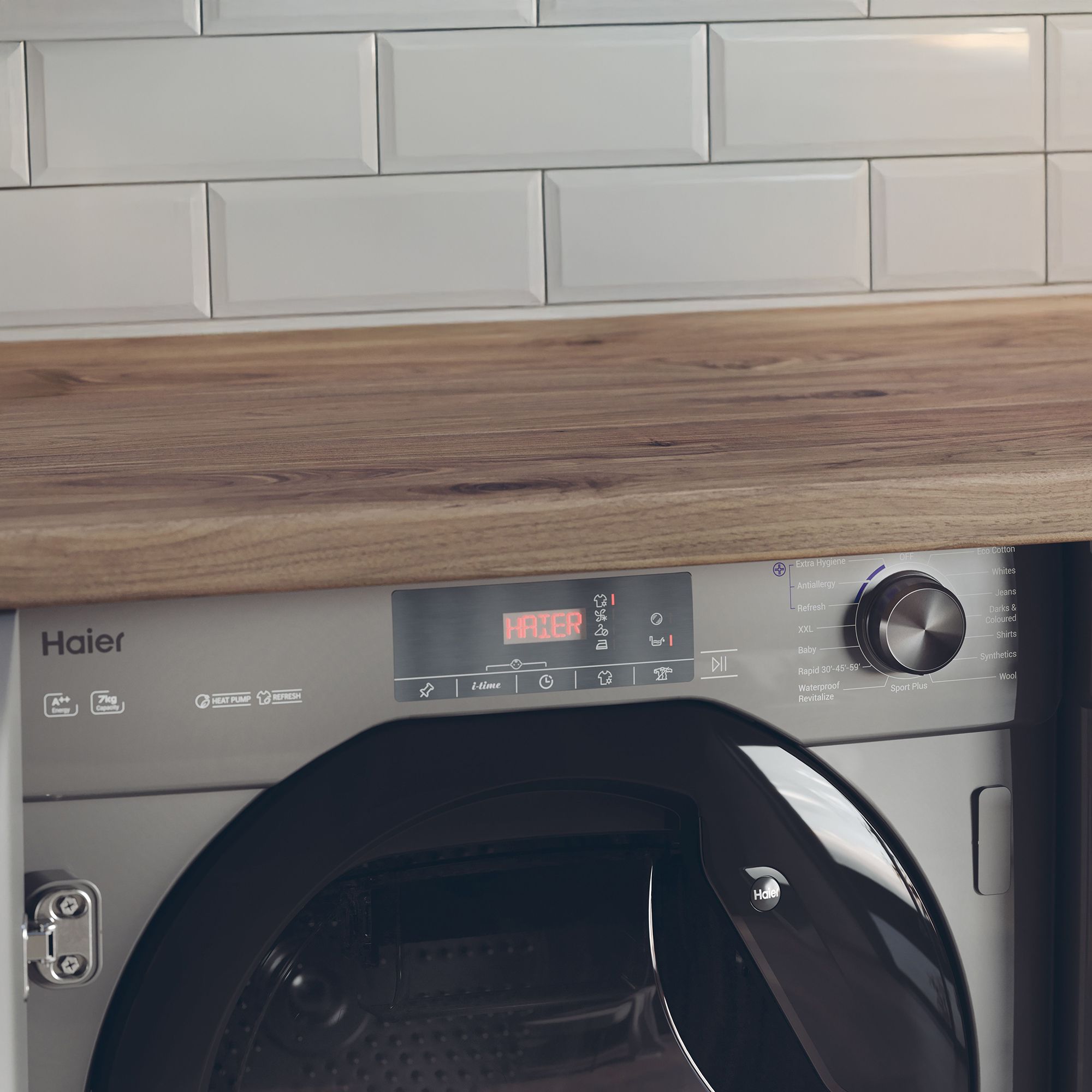 Haier HDB4 H7A2TBERX80 7kg Built-in Heat pump Tumble dryer - Grey