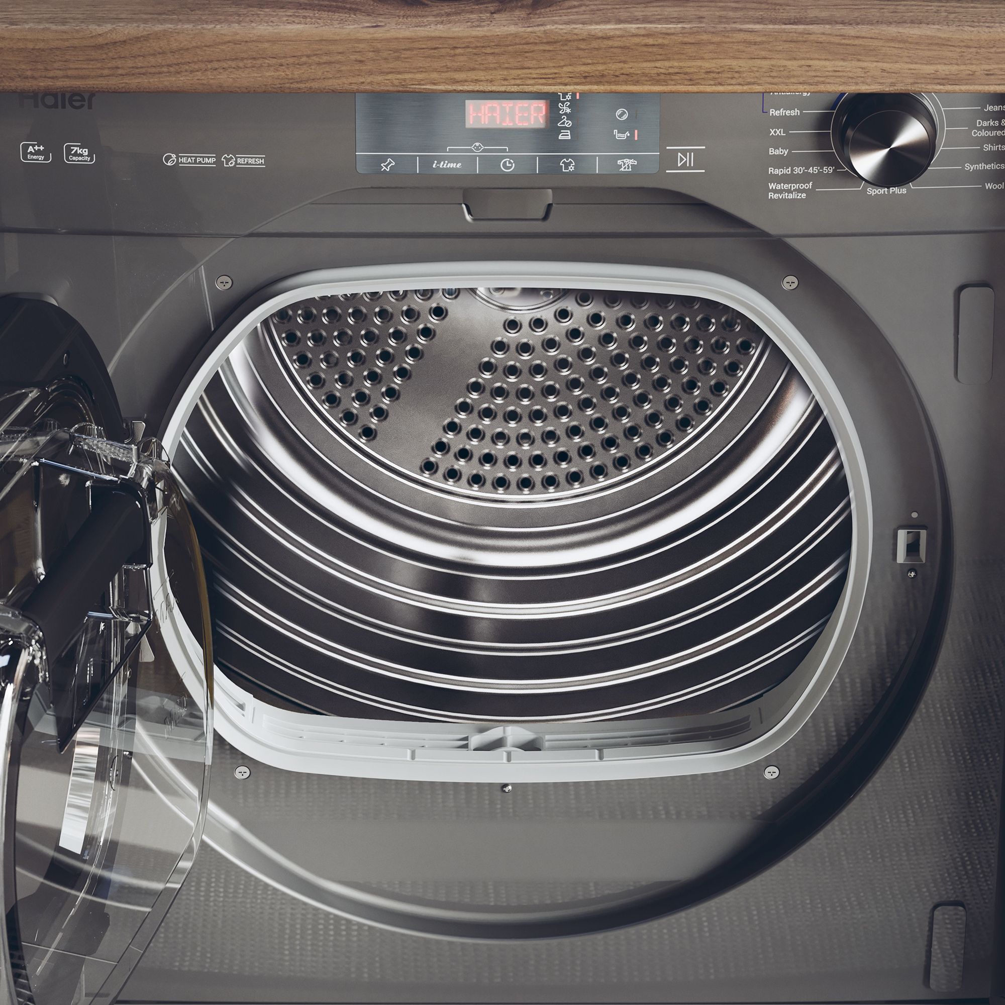 Haier HDB4 H7A2TBERX80 7kg Built-in Heat pump Tumble dryer - Grey