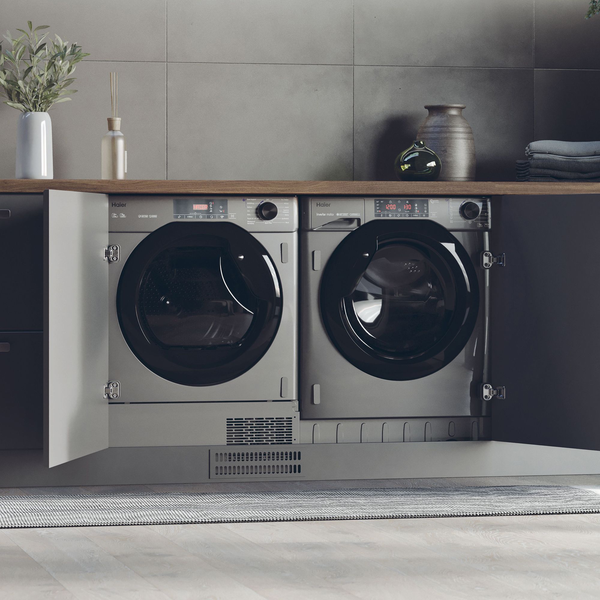Haier HDB4 H7A2TBERX80 7kg Built-in Heat pump Tumble dryer - Grey