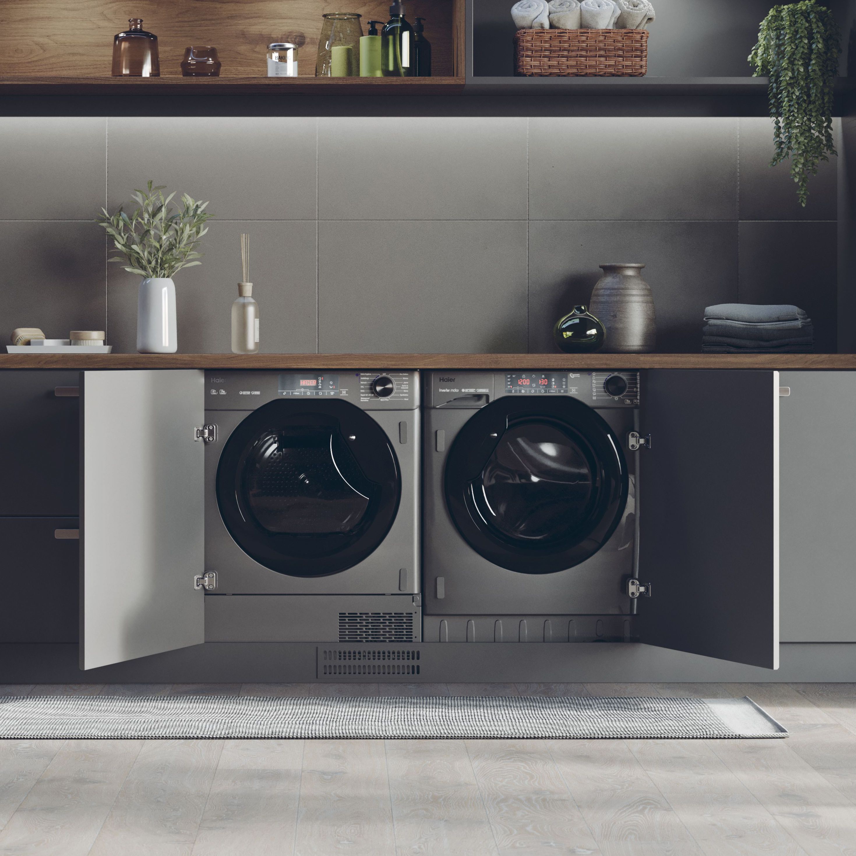 Haier HDB4 H7A2TBERX80 7kg Built-in Heat pump Tumble dryer - Grey