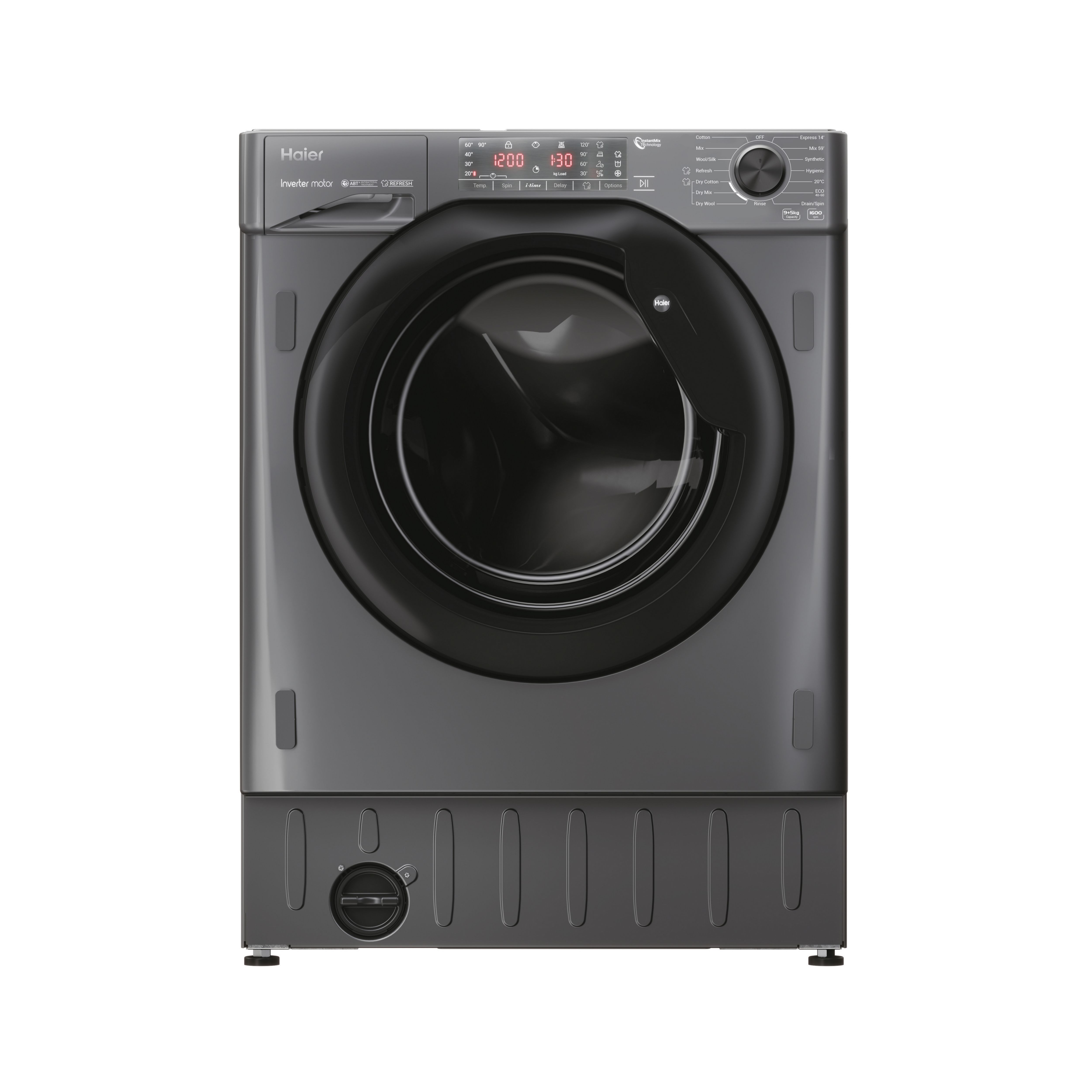 Haier HWDQ90B416FWBRUK 9kg/5kg Built-in Condenser Washer dryer - Grey