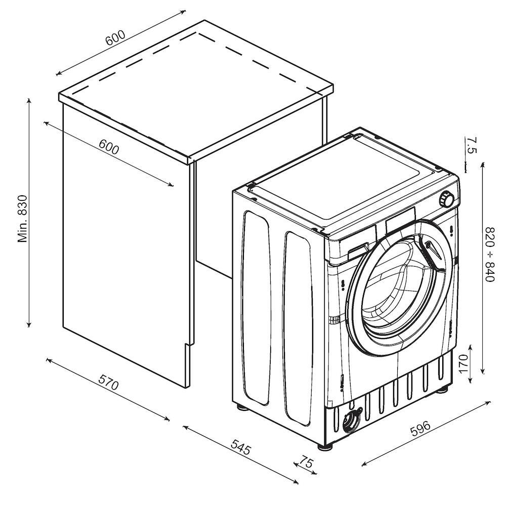 Haier HWDQ90B416FWS-UK 9kg/5kg Built-in Condenser Washer dryer - White