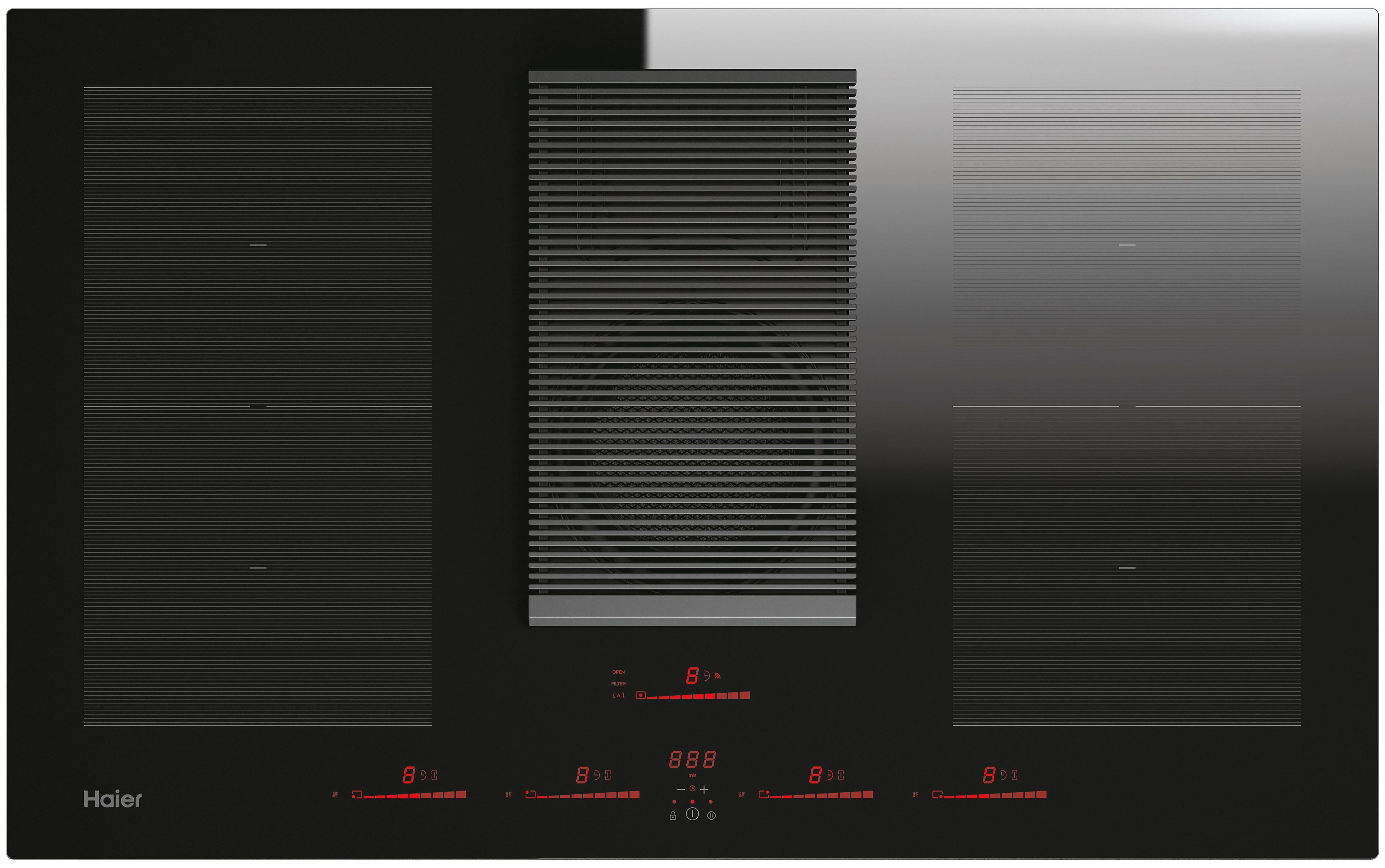 Haier Series 6 HAIH8IFMCF 83cm Induction Hob With extractor fan - Black