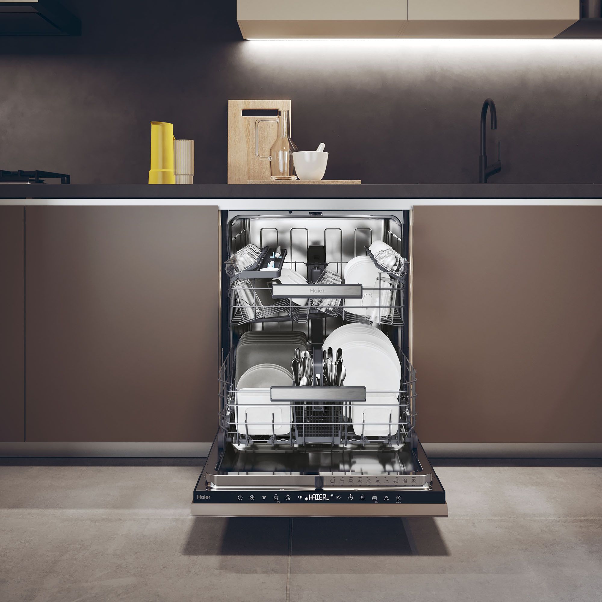 Haier XI 4C4S0SB-80 Integrated Full size Dishwasher - Black